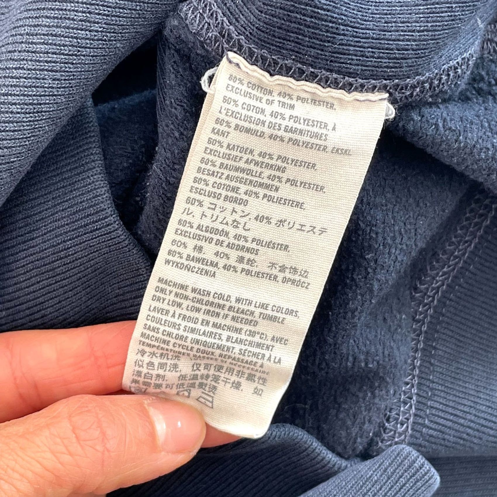 Abercrombie & Fitch Abercrombie & Fitch Pullover Hoodie Women L Navy Embroidered Logo SpellOut Logo Fleece Size L / US 10 / IT 46 - 7 Thumbnail