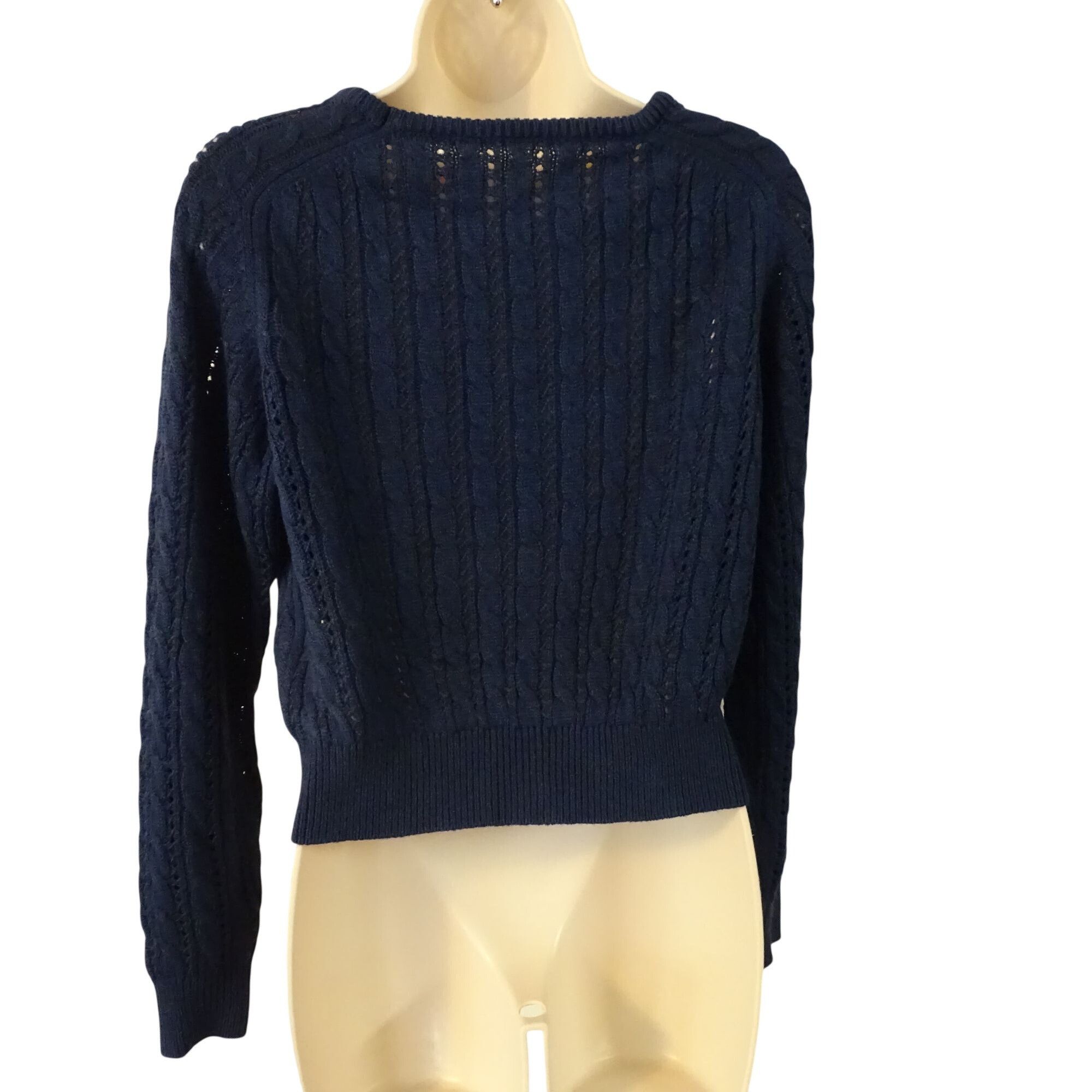 Other Dazy Women Navy Blue Cable Knit Pullover Sweater Size S Size S / US 4 / IT 40 - 4 Thumbnail