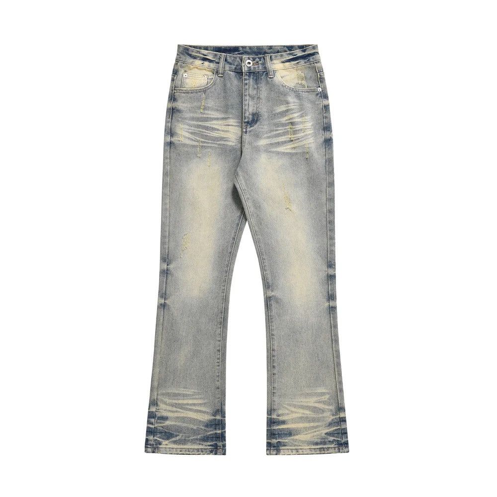 Washed Mud Yellow Denim Pants