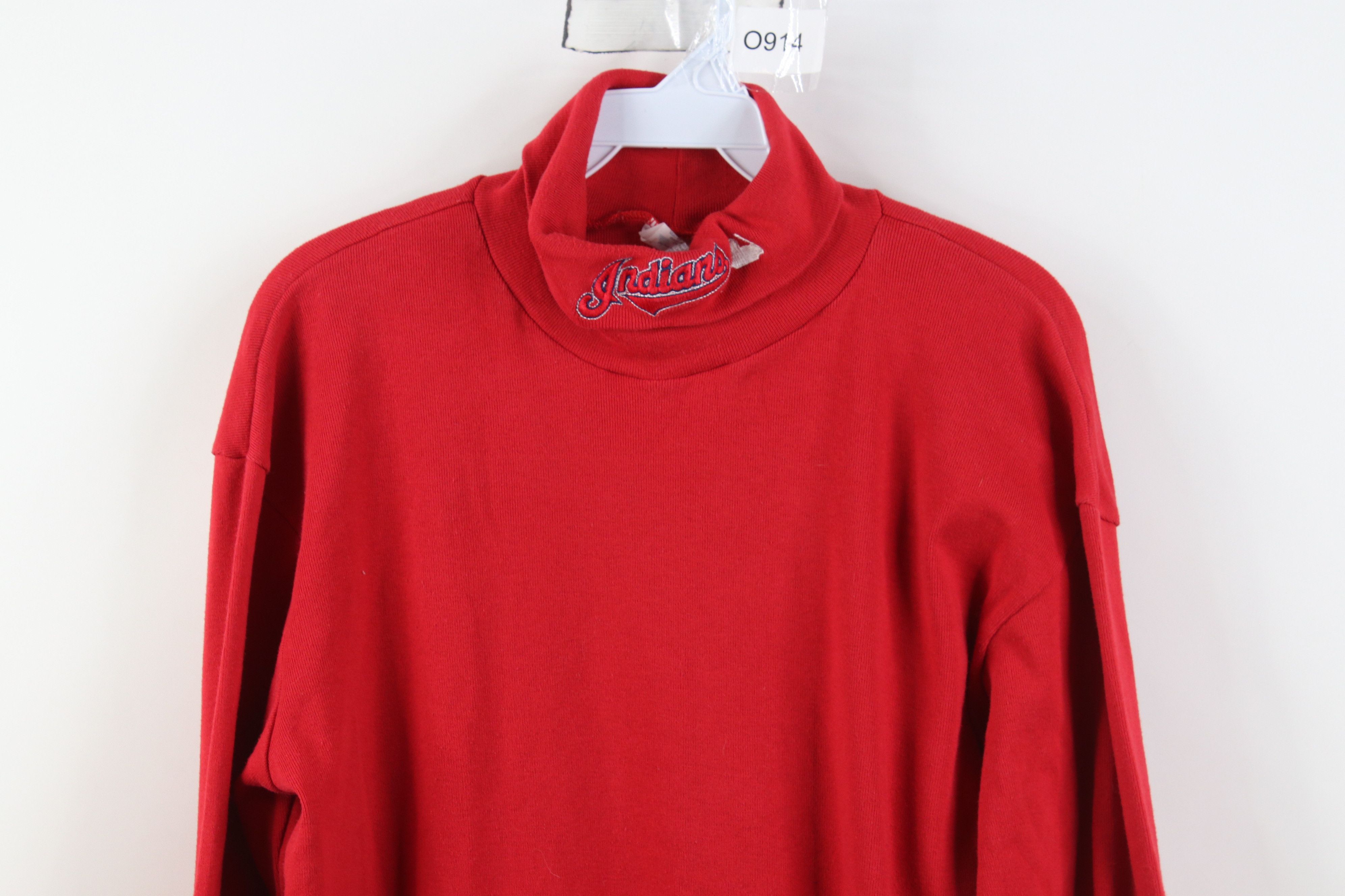 Majestic Vintage 90s Majestic Indians Ribbed Knit Turtleneck USA Size US XL / EU 56 / 4 - 2 Thumbnail