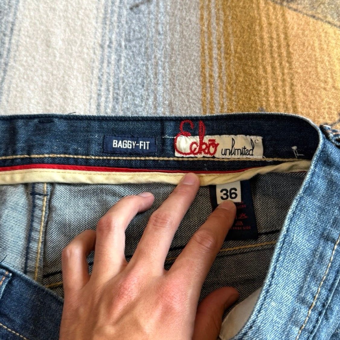 Ecko Unltd. VINTAGE Y2K Ecko UNLTD Baggy Fit Denim Jorts Shorts 36 14” Inseam Men Brown? Blue? Size US 36 / EU 52 - 3 Thumbnail
