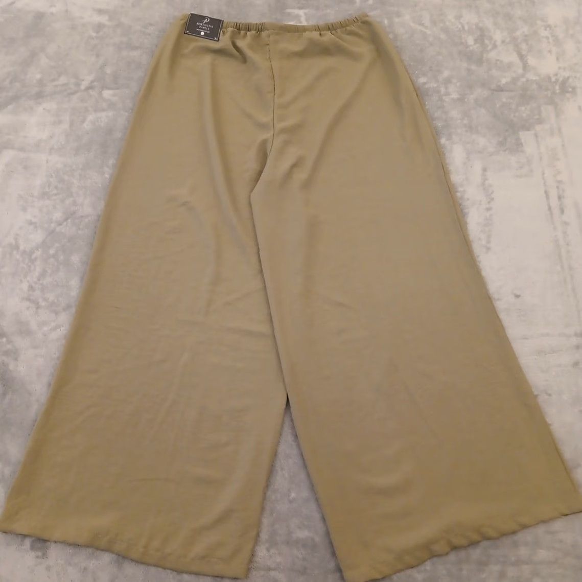 Adrianna Papell Adrianna Papell Pants Women's L Green Ankle Wide-Leg Drawstring Lightweight Size 36" / US 14 / IT 50 - 6 Thumbnail