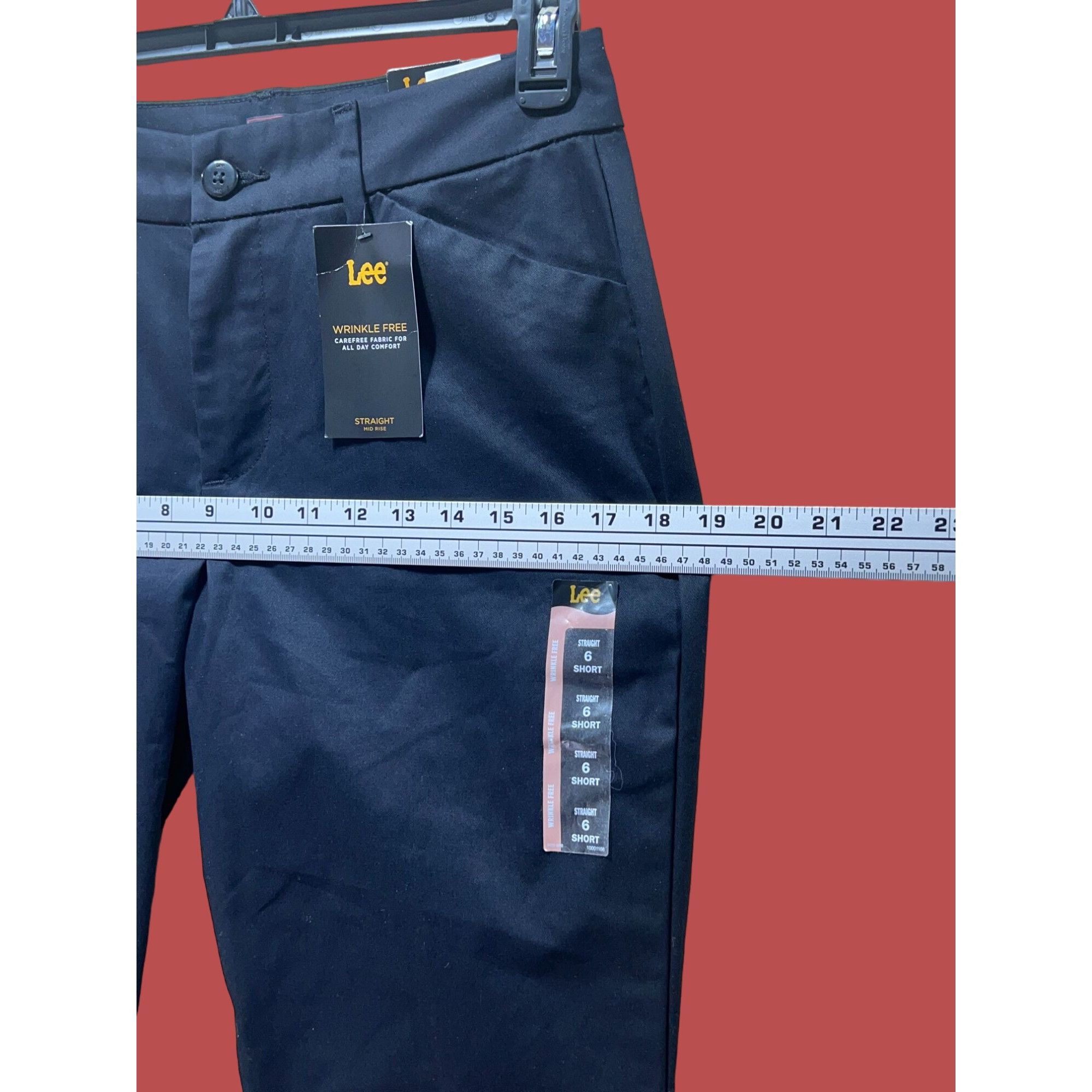 Lee Lee - Women's Wrinkle Free Relaxed Fit Straight Leg Pant - B Size 28" / US 6 / IT 42 - 7 Thumbnail