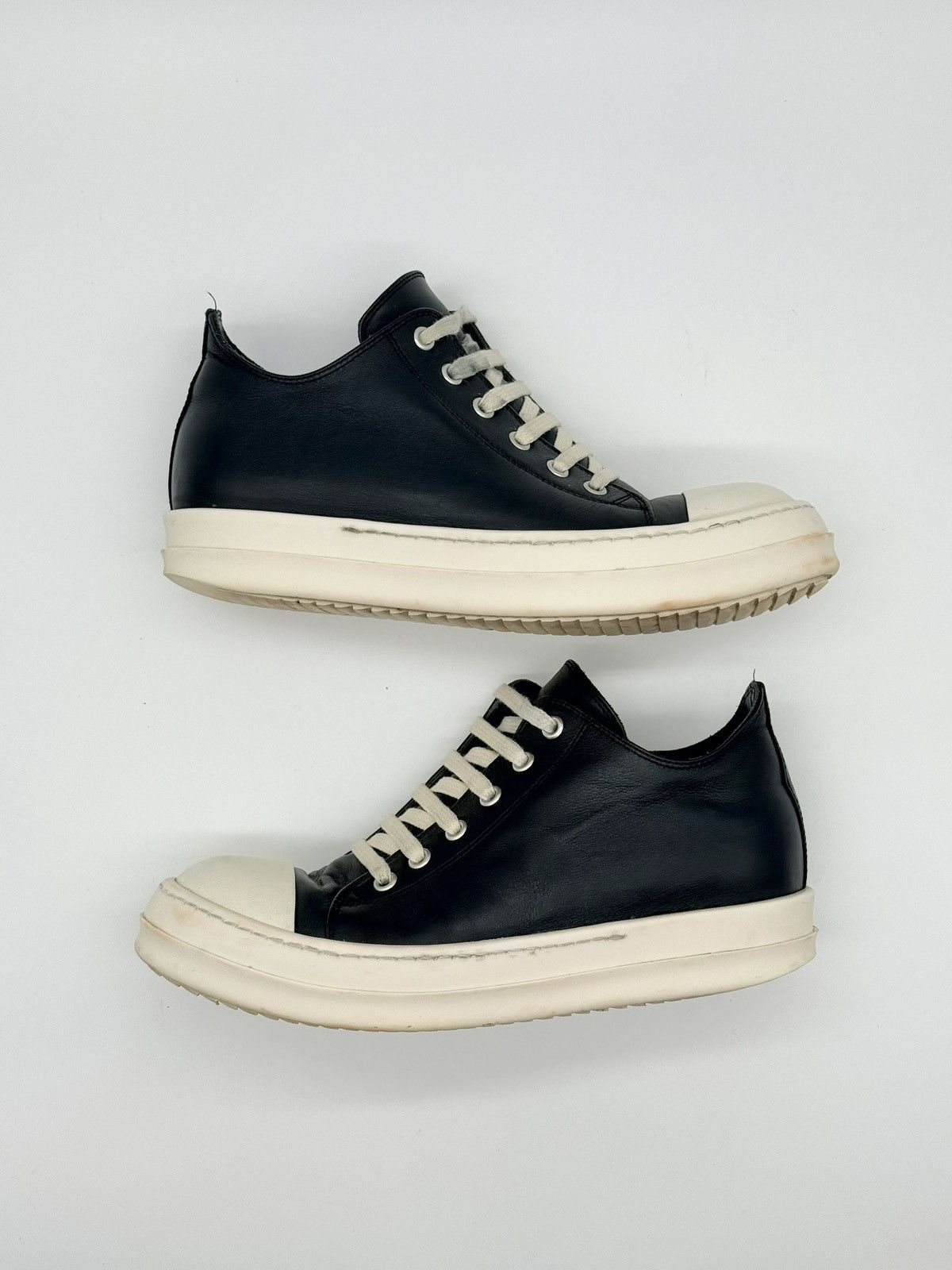 Rick Owens Size 7 - Rick Owens Ramones Low Black Mainline Leather Women Size US 7 / EU 40 - 2 Thumbnail