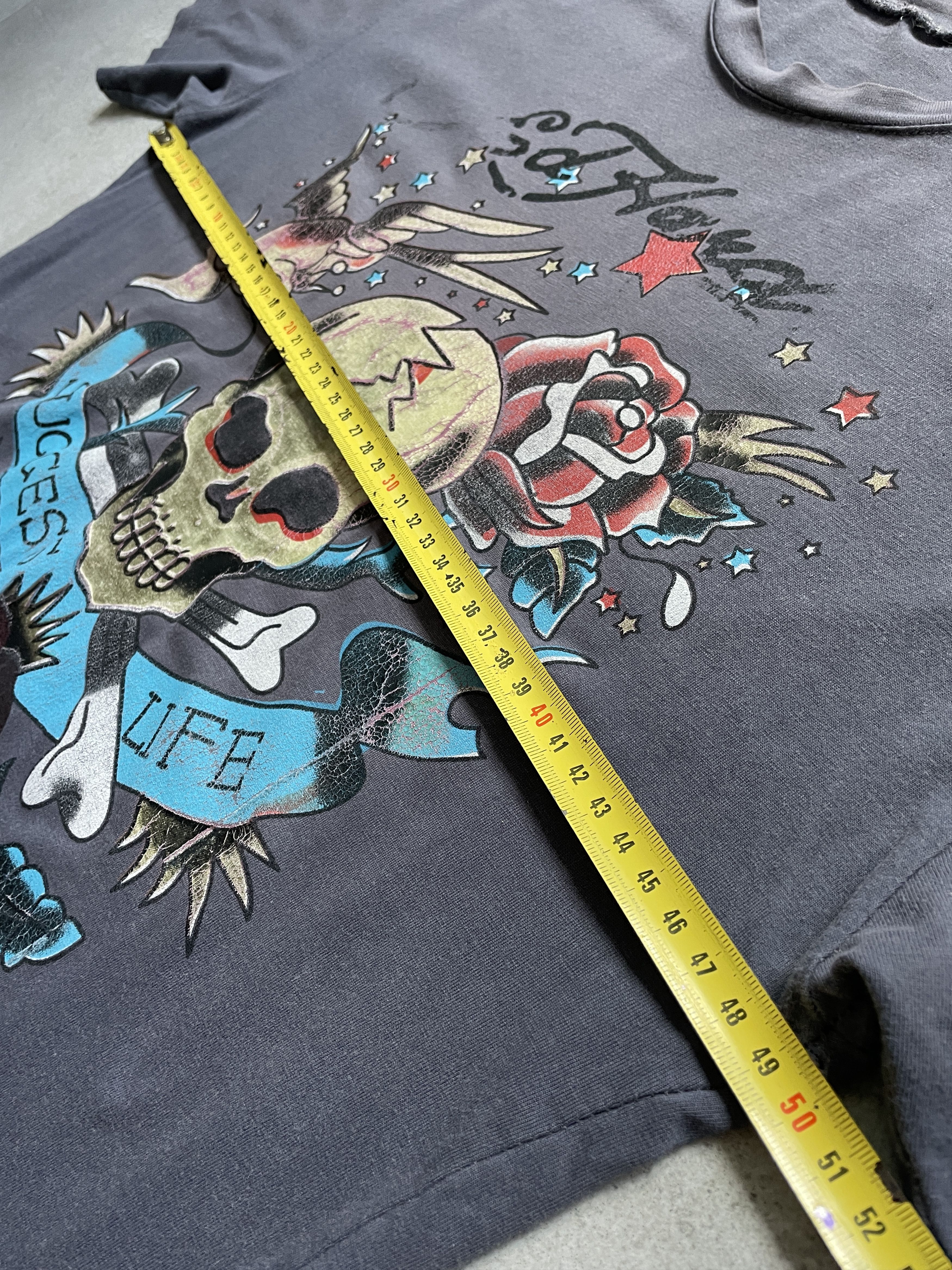 Ed Hardy Y2K ED HARDY BY CHRISTIAN AUDIGIER PUNK ROCK DISTRESSED TEE Size US L / EU 52-54 / 3 - 3 Thumbnail