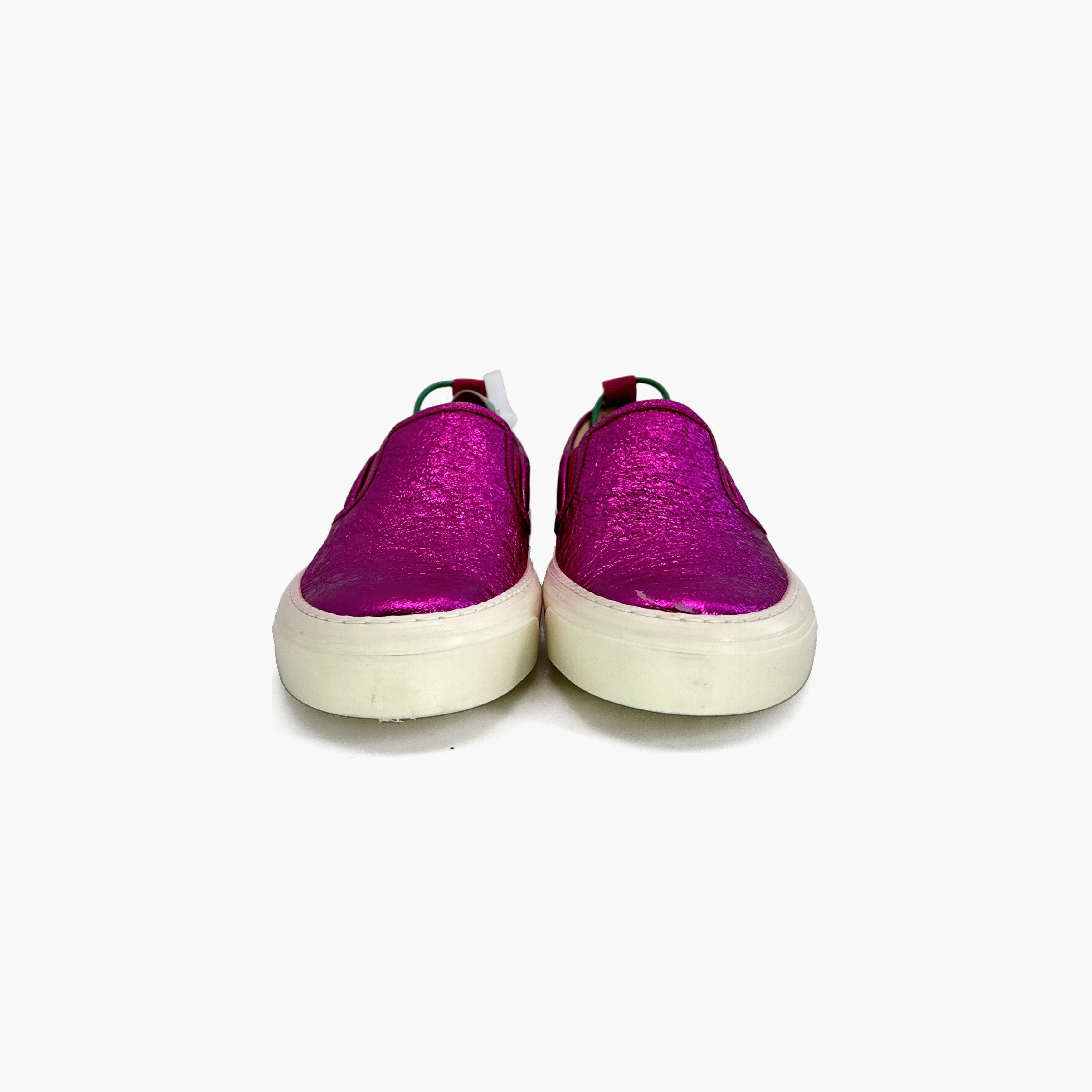 Gucci Gucci Leather Fashion SlipOn Sneakers Plum-2506 Size US 5.5 / EU 38 - 6 Thumbnail