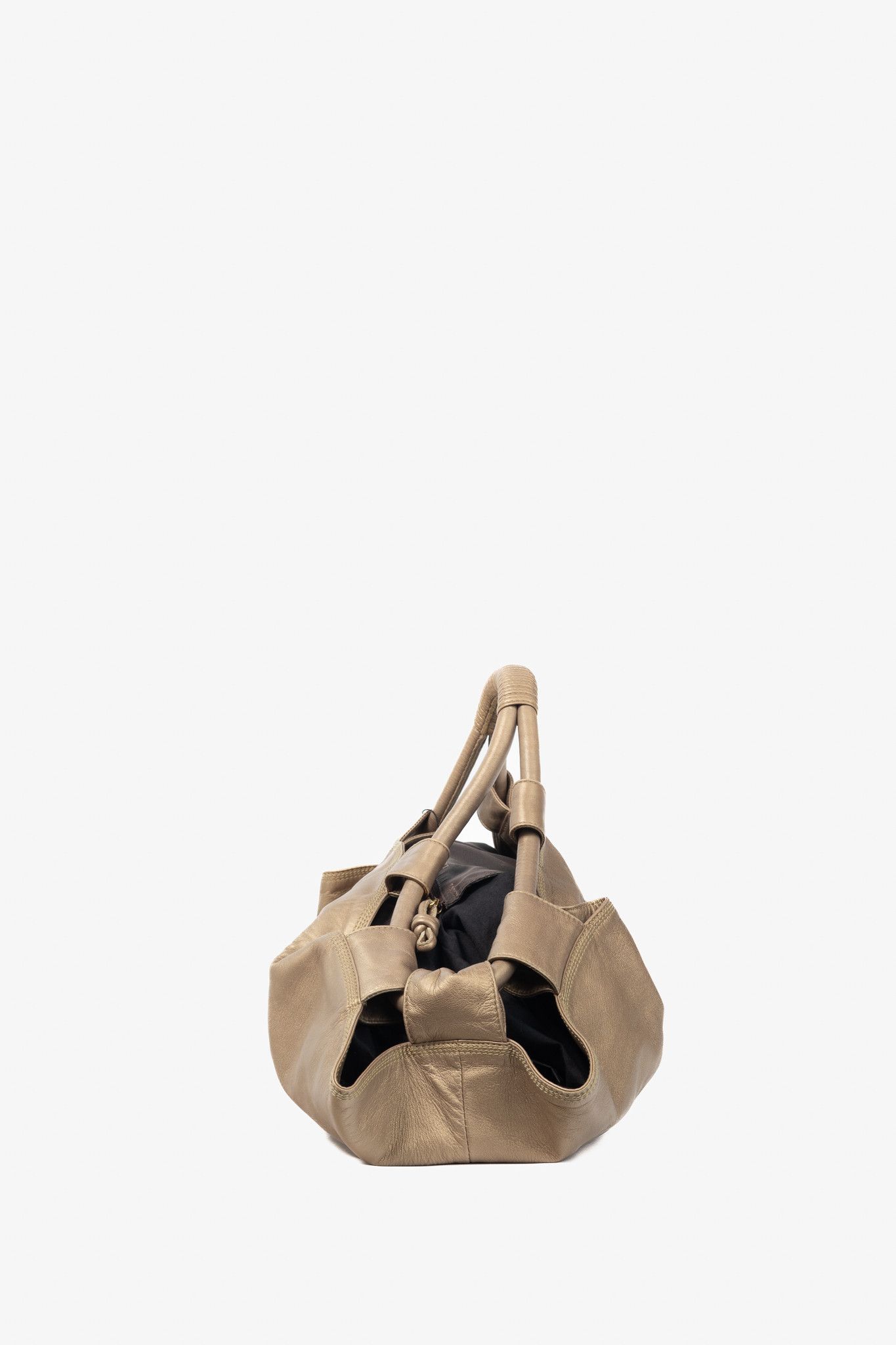 Loewe Loewe Nappa Aire Metallic Gold Sheep Skin Anagram Handbag Size ONE SIZE - 3 Thumbnail