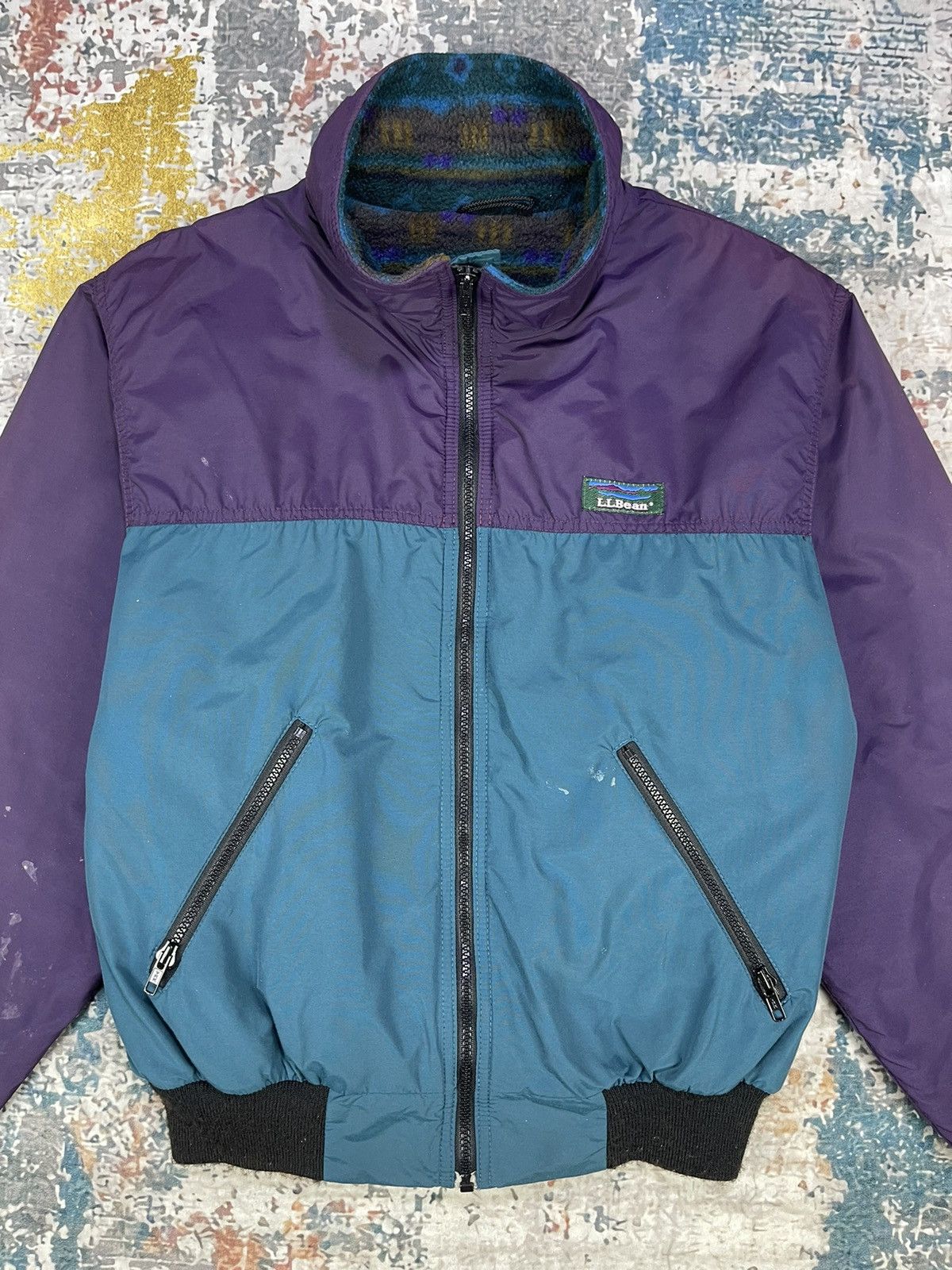 L.L. Bean Vtg LL Bean Navajo Lining Nylon Shell Outdoor Jackets Size US S / EU 44-46 / 1 - 3 Thumbnail