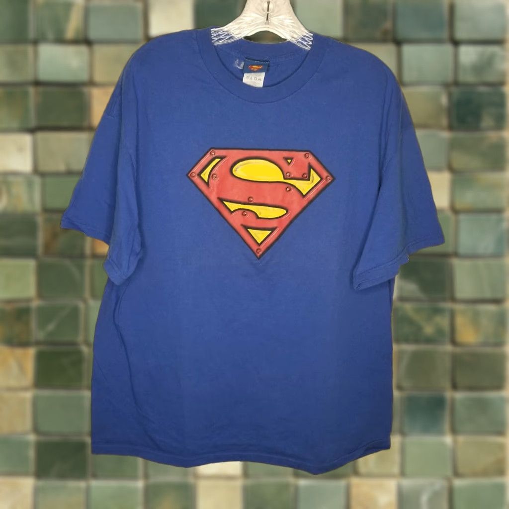 Vintage SUPERMAN Graphic T-Shirt Mens XL Blue Size US XL / EU 56 / 4 - 1 Thumbnail