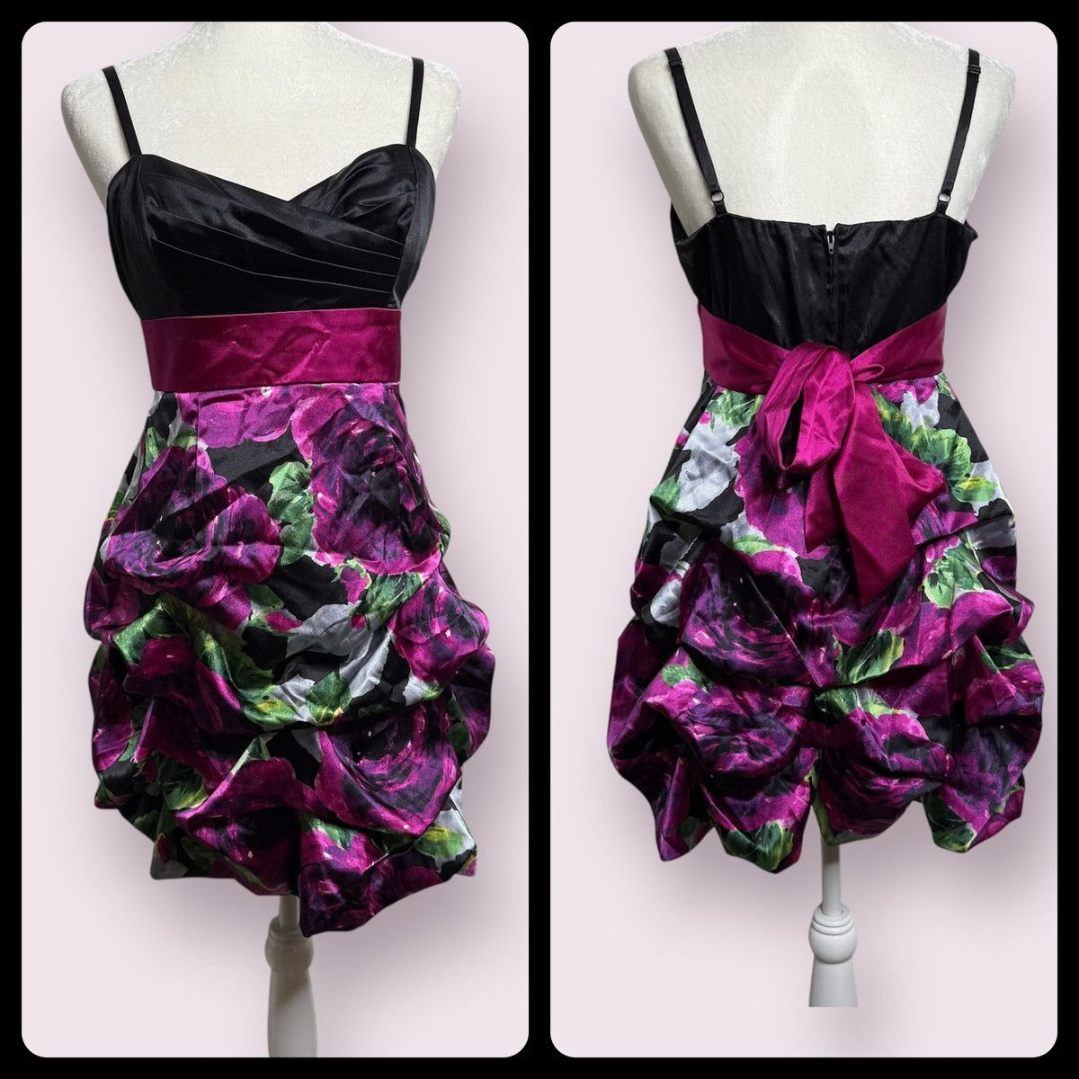 Vintage IZ Beyer Y2K Floral Bubble Dress Juniors Sz 11 Prom Party Size L / US 10 / IT 46 - 1 Thumbnail