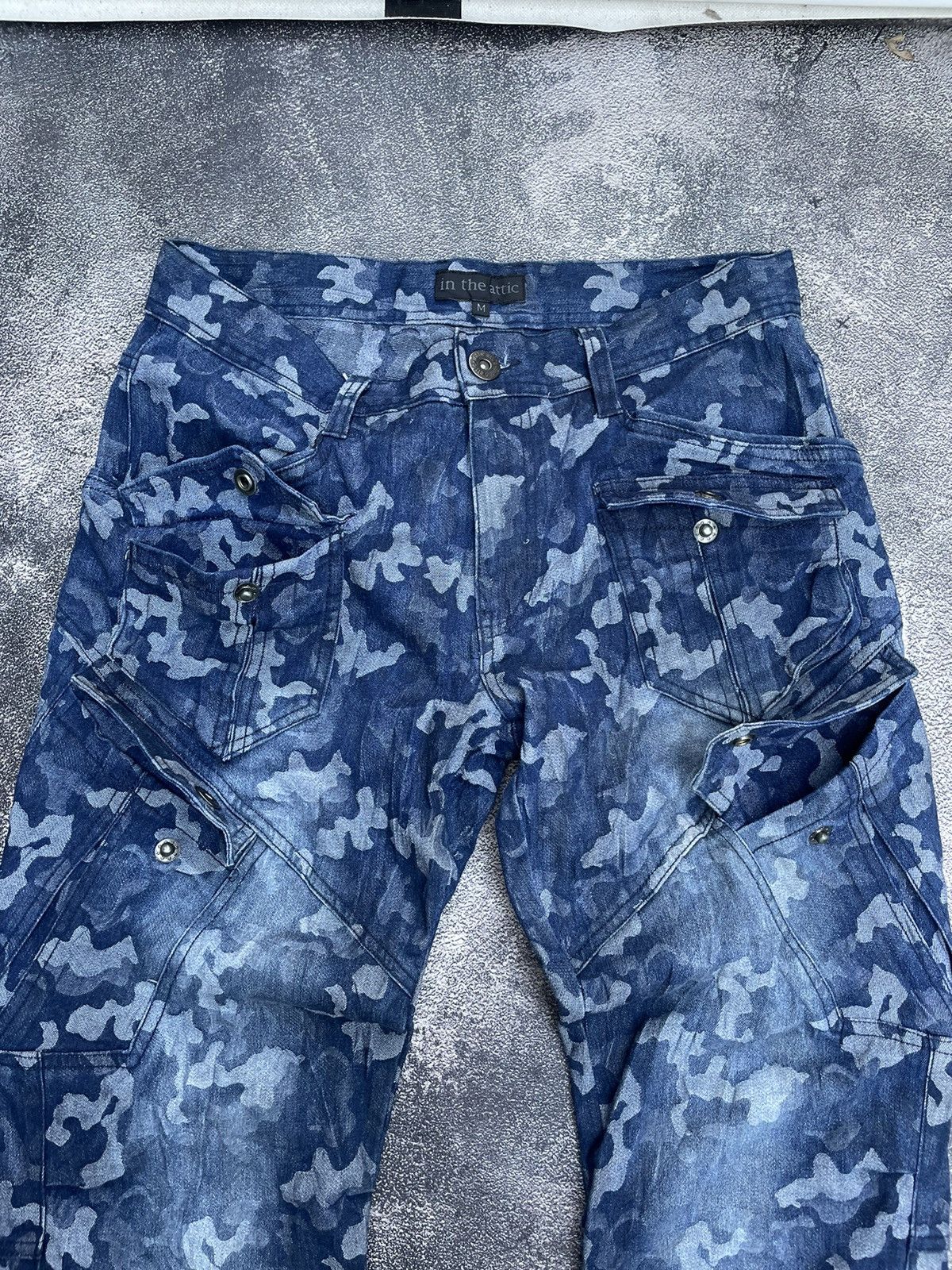 In The Attic In The Attic Multi Pocket Abstract Camo Faded Style Pants Size US 31 - 2 Thumbnail