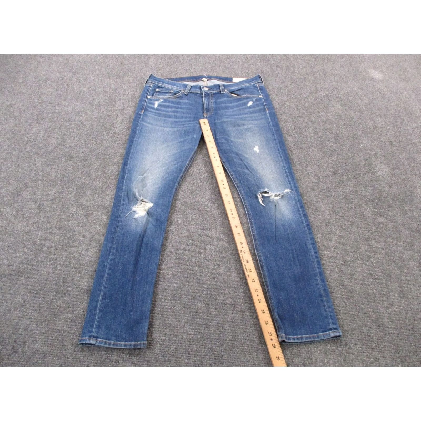 Rag & Bone rag & bone Jeans Womens 30 Blue Denim Capri Straight Casual Faded USA Made Size 24" / US 00 / IT 34 - 3 Thumbnail