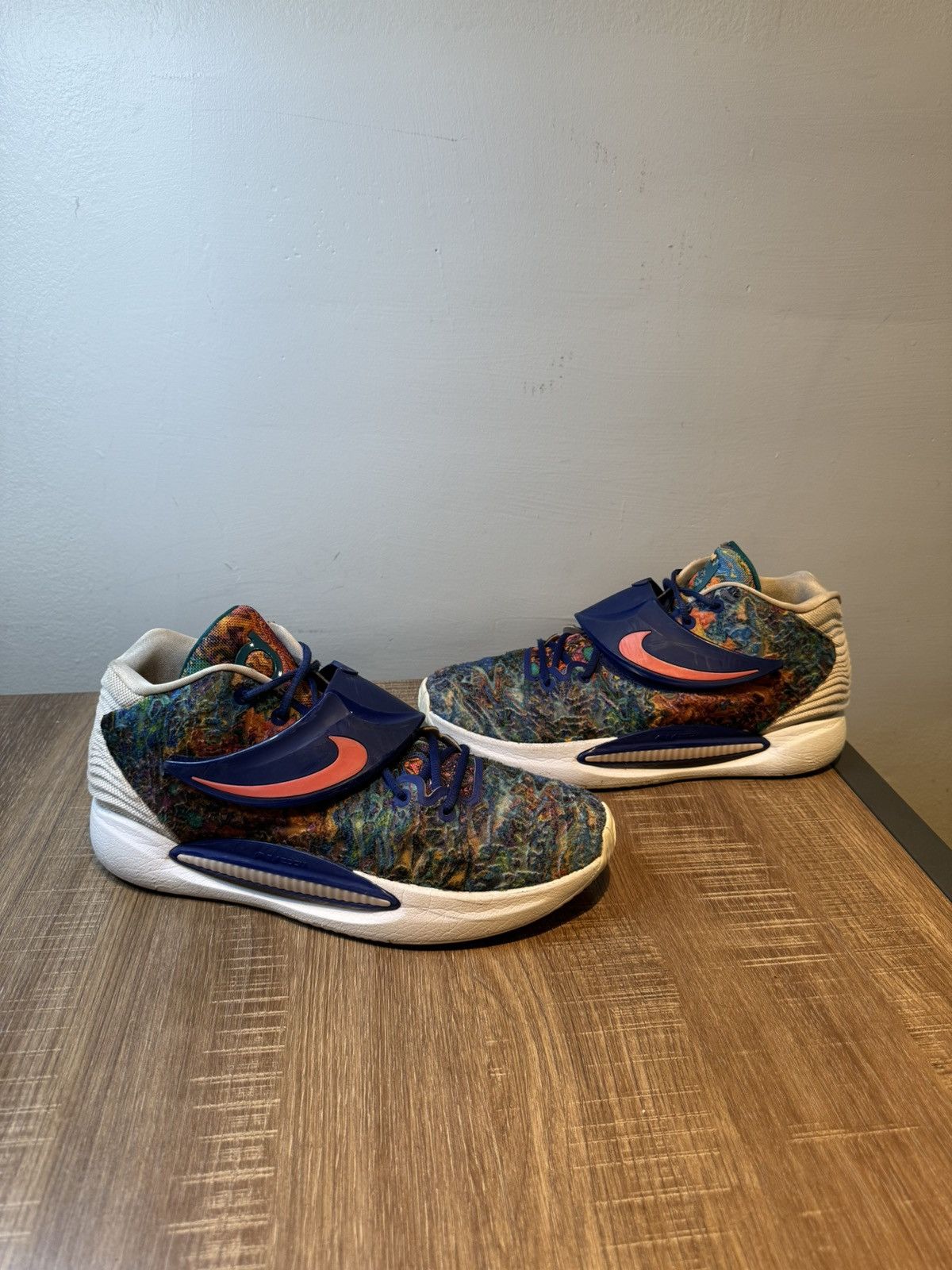 Nike Nike KD 14 Psychedelic Basketball Shoes Blue Mens Size 13 Size US 13 / EU 46 - 2 Thumbnail