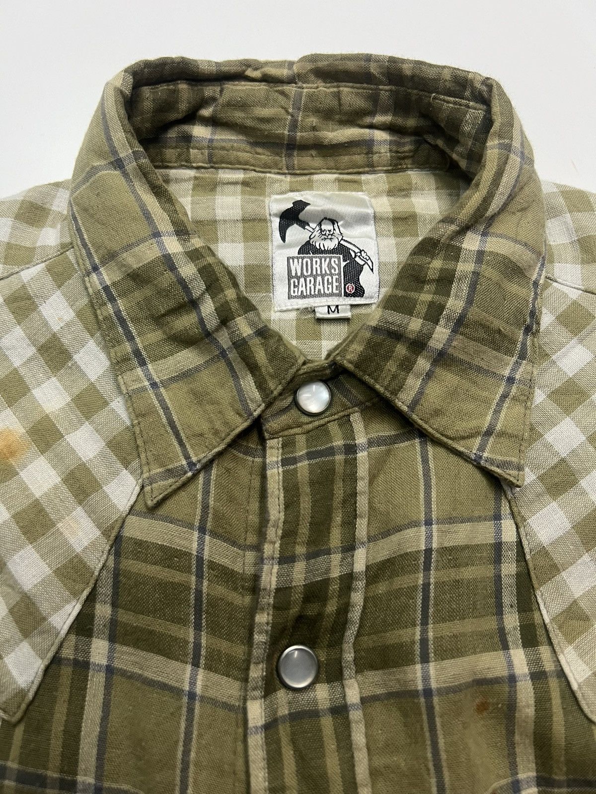 Japanese Brand WORKS GARAGE PEARL SNAP BUTTON SHIRT FLANNEL Size US M / EU 48-50 / 2 - 6 Thumbnail
