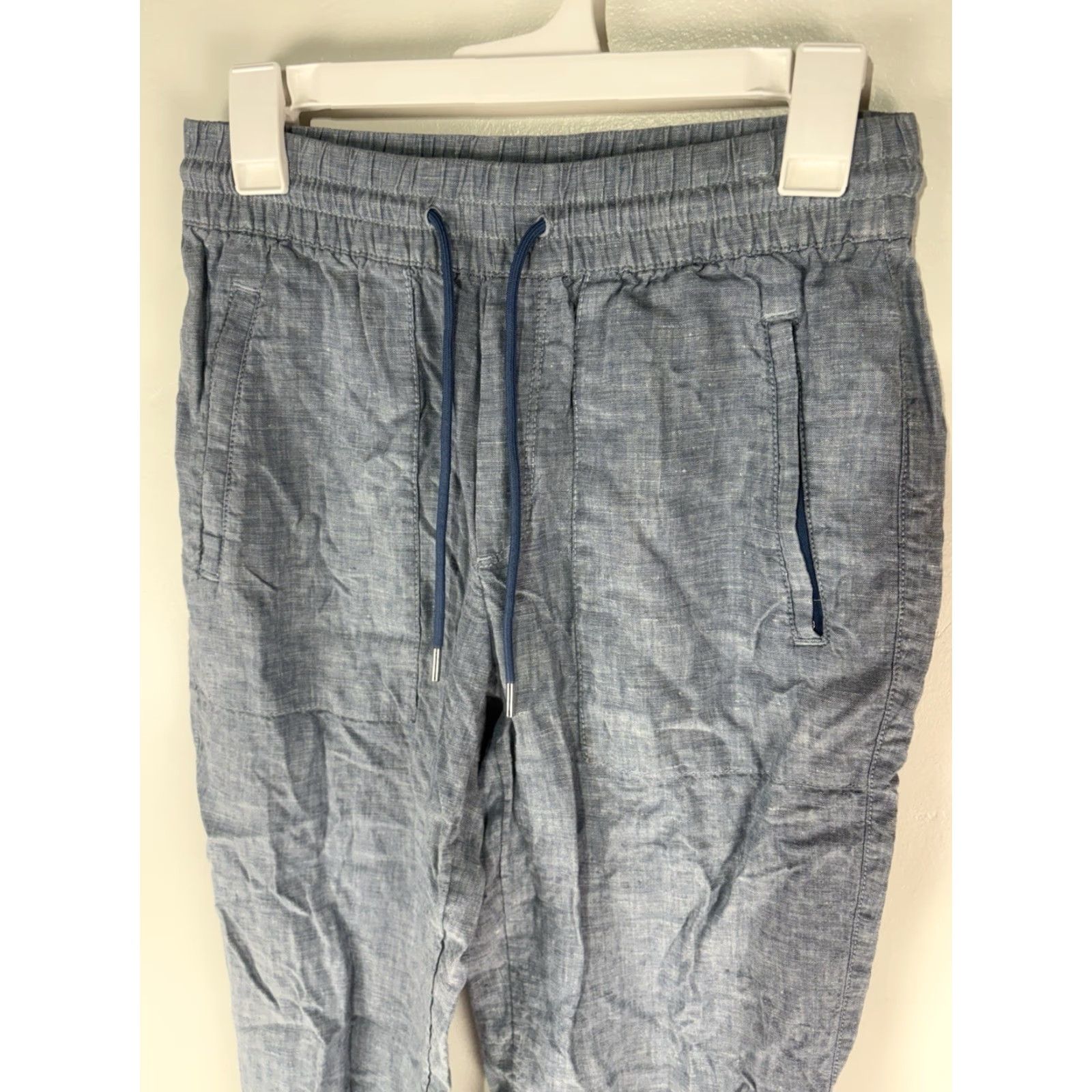 Athleta VINTAGE Athleta Women's Linen Joggers Activewear Casual Tapered Pants Size 2 Blue Size 26" / US 2 / IT 38 - 2 Thumbnail