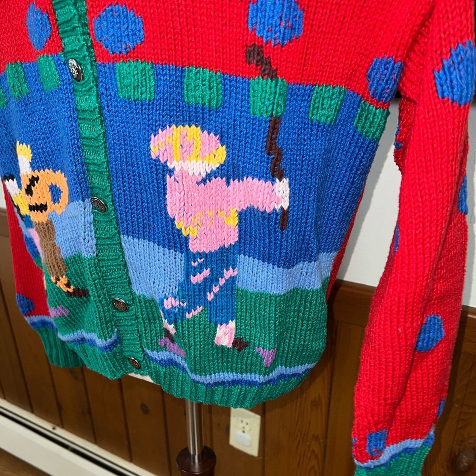 Vintage Fabulous Vintage 1980s B.G. Day Cotton Novelty Sweater! Size M / US 6-8 / IT 42-44 - 3 Thumbnail