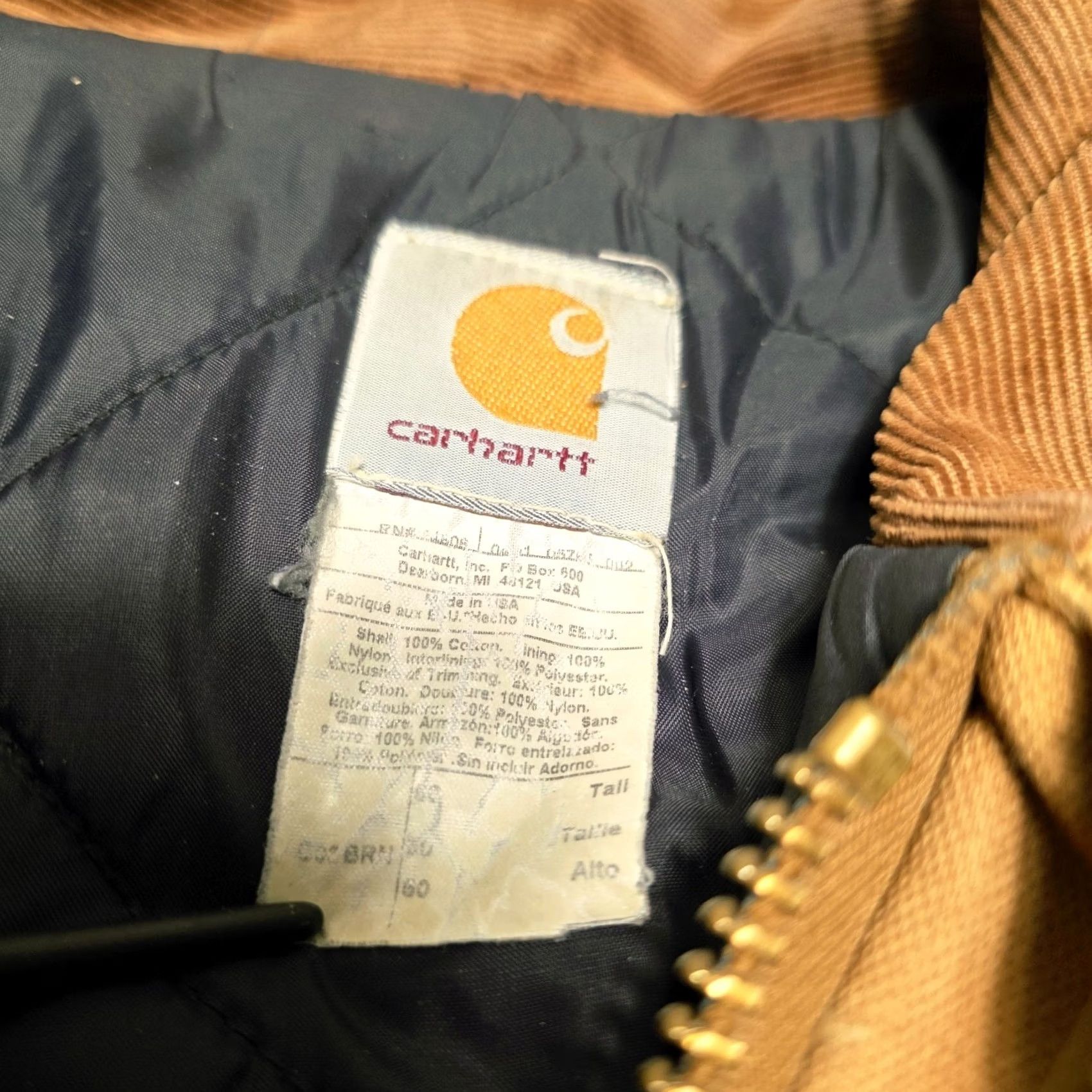 Carhartt VINTAGE Carhartt Mens Quilted Lined Canvas Jacket 2XL C03-BRN USA Made Jacket Coat Mens Black? Brown? Size US XXL / EU 58 / 5 - 6 Thumbnail