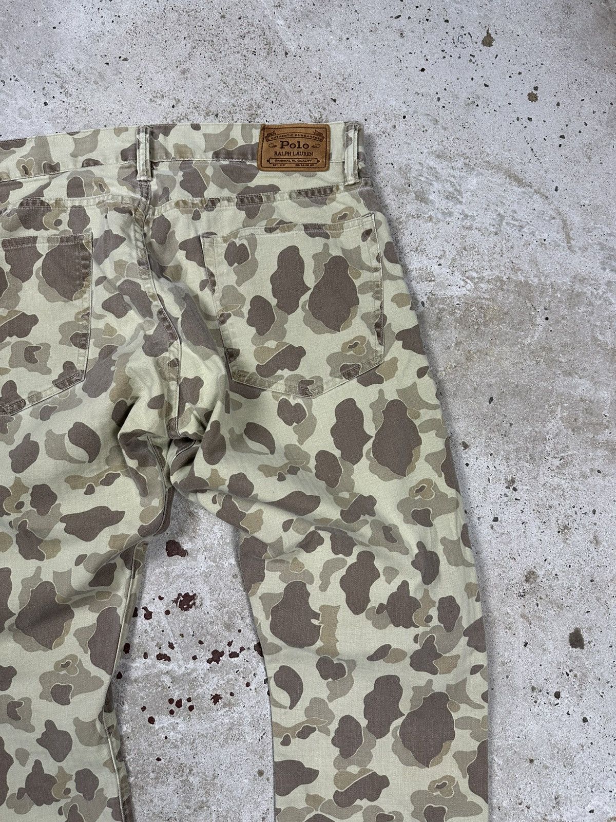 Polo Ralph Lauren Vintage Y2K Polo Ralph Lauren Beige Camo Denim Pants Jeans Size US 35 - 16 Thumbnail