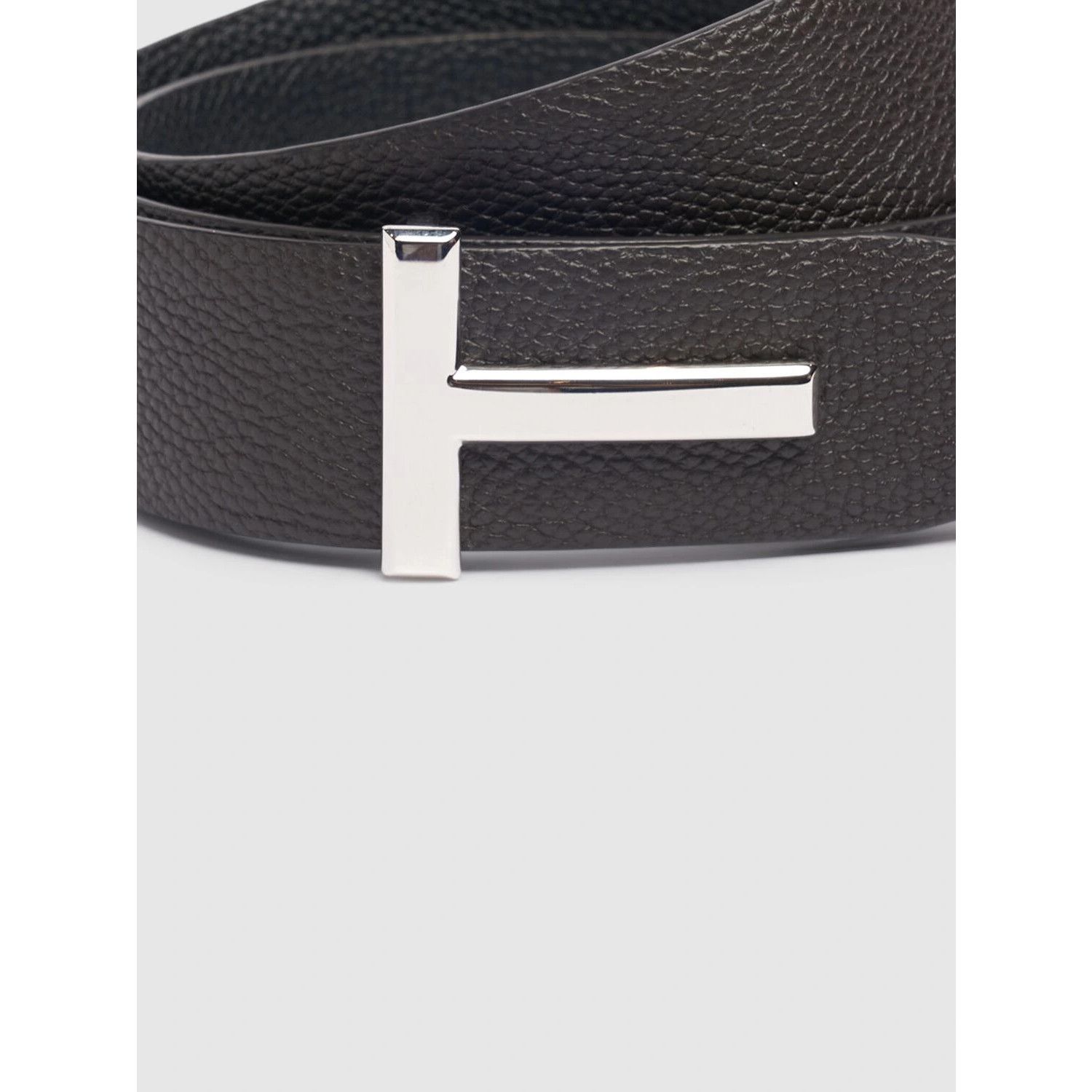 TOM FORD $790 Brown/Black Leather Insert Buckle 40mm T Belt