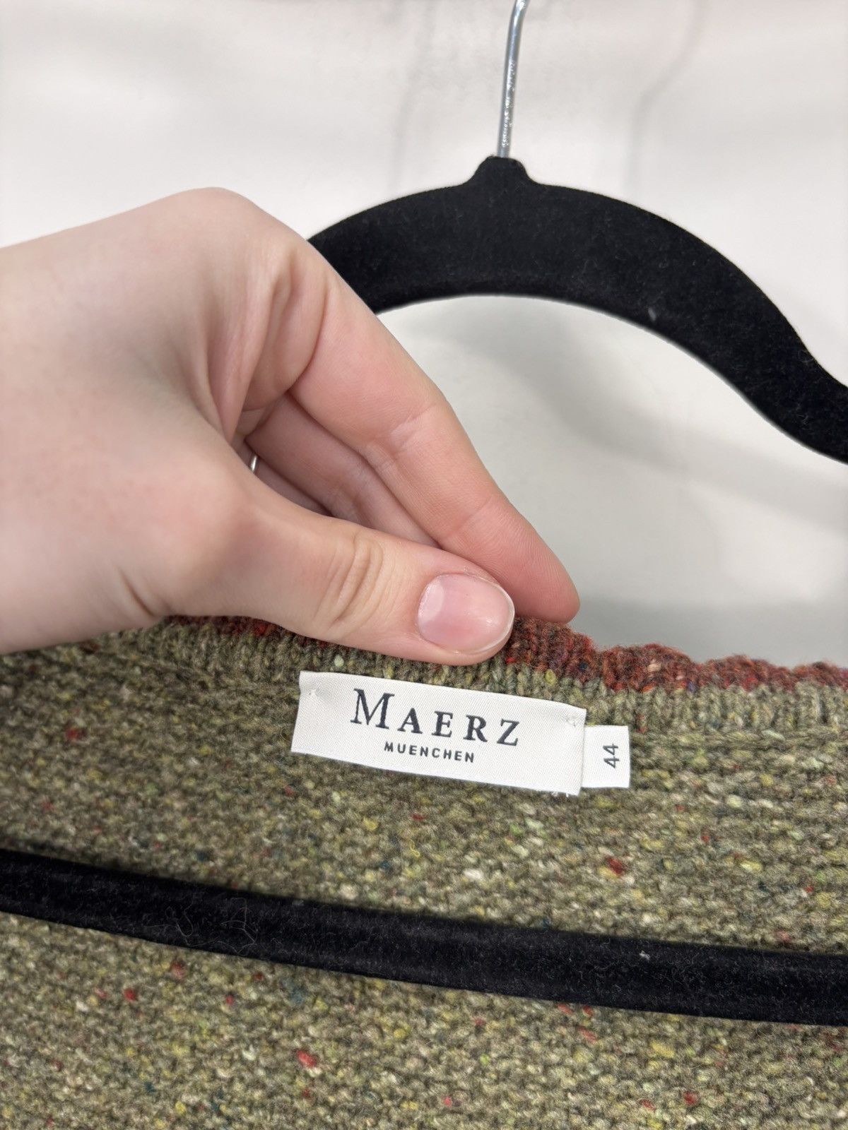 Other Maerz Muenchen Women’s Khaki Wool Blend Cardigan Sweater Size XL / US 12-14 / IT 48-50 - 11 Thumbnail