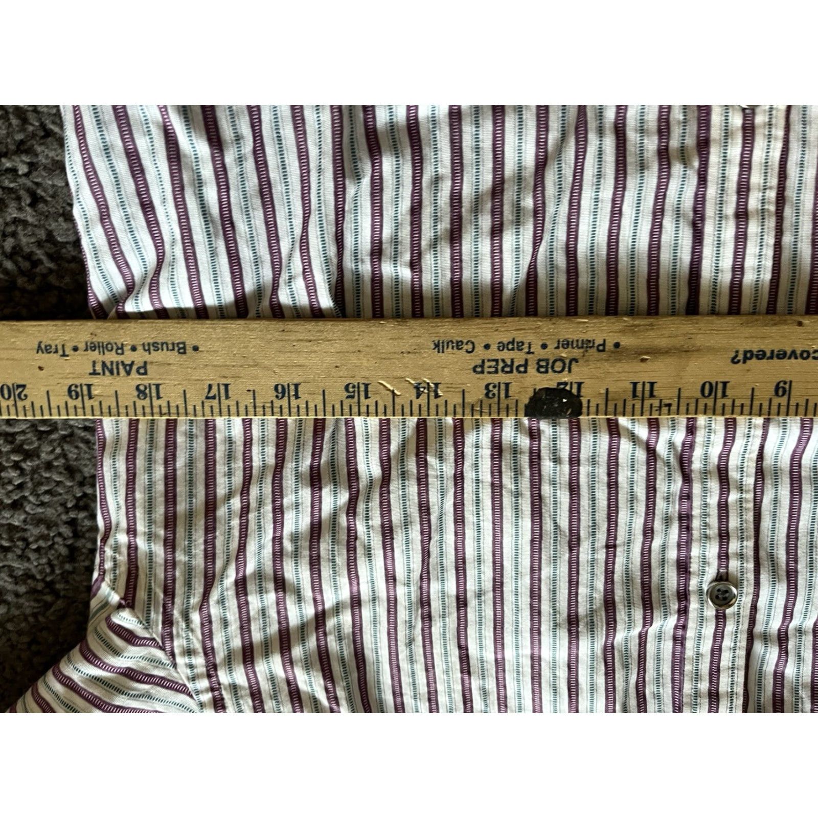 Express Express Striped Button Down Shirt Mens Medium White with Purple Long Sleeve Size US M / EU 48-50 / 2 - 4 Thumbnail