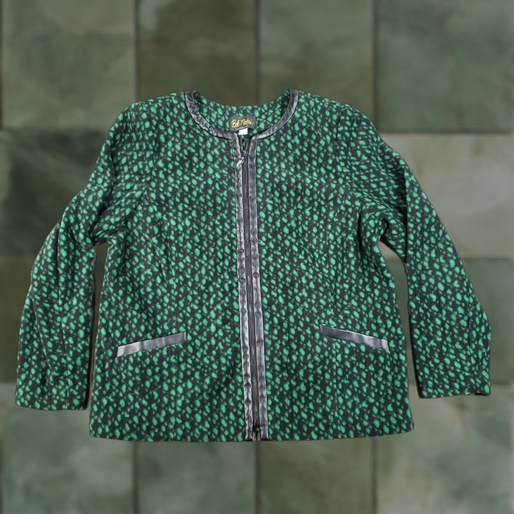 Bob Mackie Bob Mackie Sweater Womens Large Green Full Zip Pockets Shirt Mens Girls Boys Size L / US 10 / IT 46 - 1 Thumbnail