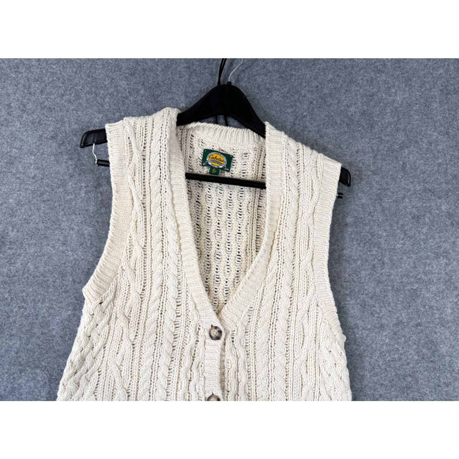 Vintage VINTAGE Cabela’s Sweater Vest Womens M Ivory Button Front V-Neck Cable Knit Sleeveless Holiday Mens Womens Size M / US 6-8 / IT 42-44 - 2 Thumbnail