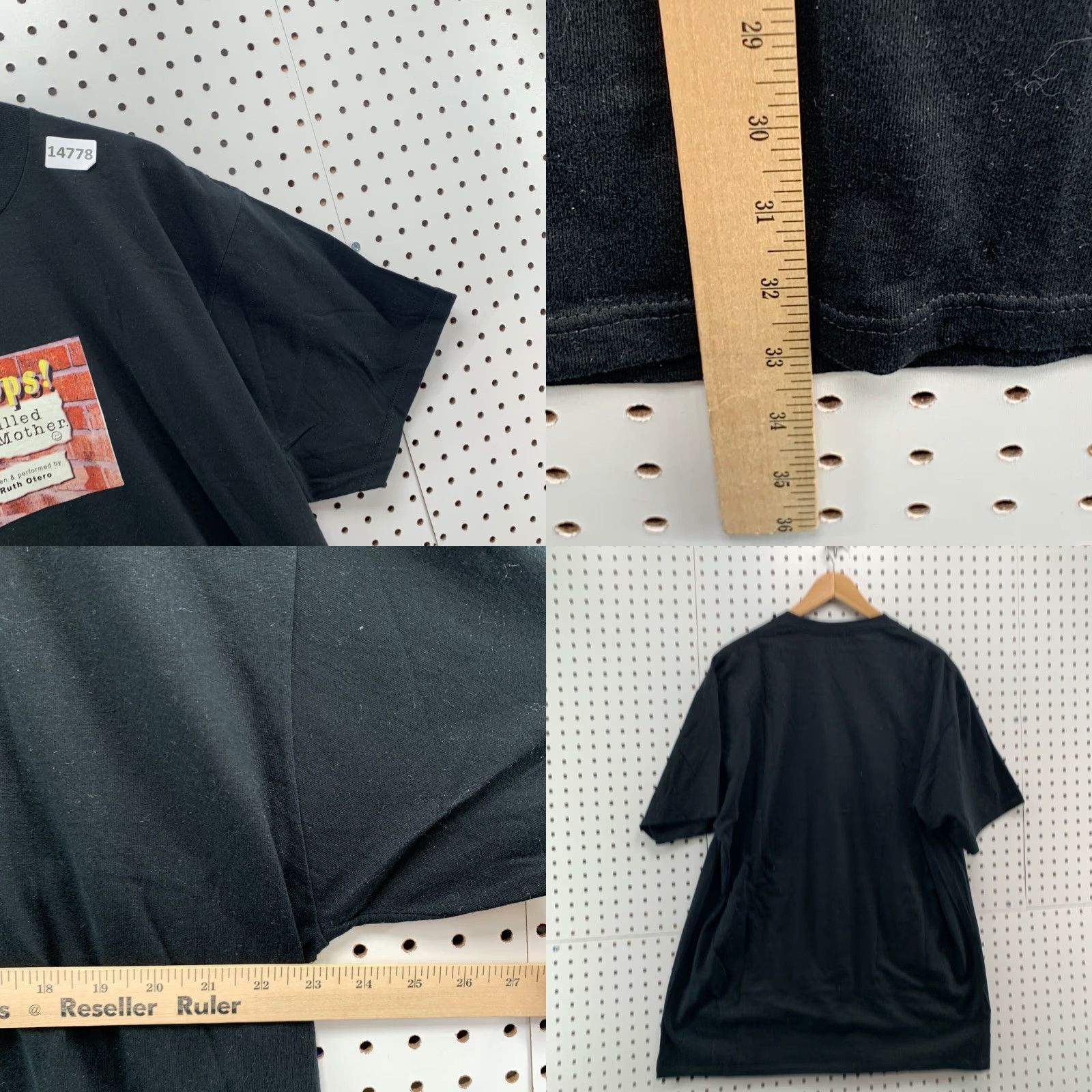 Jerzees VINTAGE Oops I Killed My Mother Book Shirt Cotton Black XL Unisex Adults Short Sleeve Crew Neck T-Shirt 90s Theme Mens Womens Size US XL / EU 56 / 4 - 8 Thumbnail