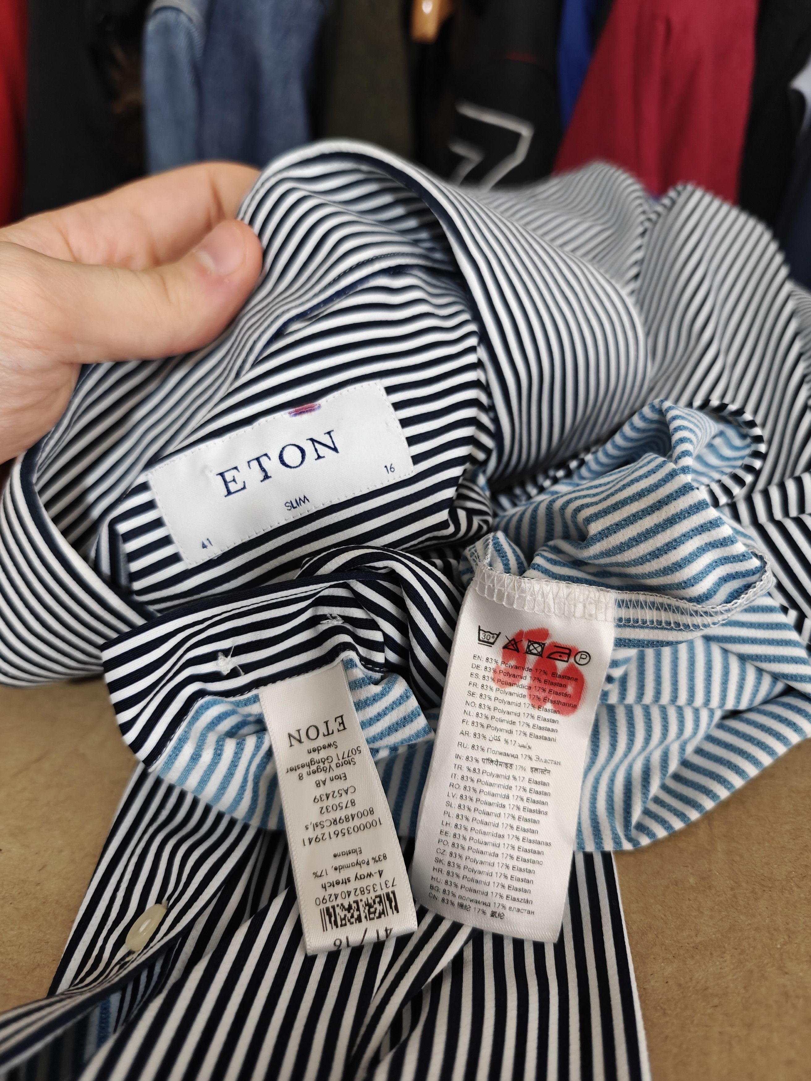 Eton Eton Striped Slim Shirt Stretched size L (41/16) Size US L / EU 52-54 / 3 - 9 Thumbnail