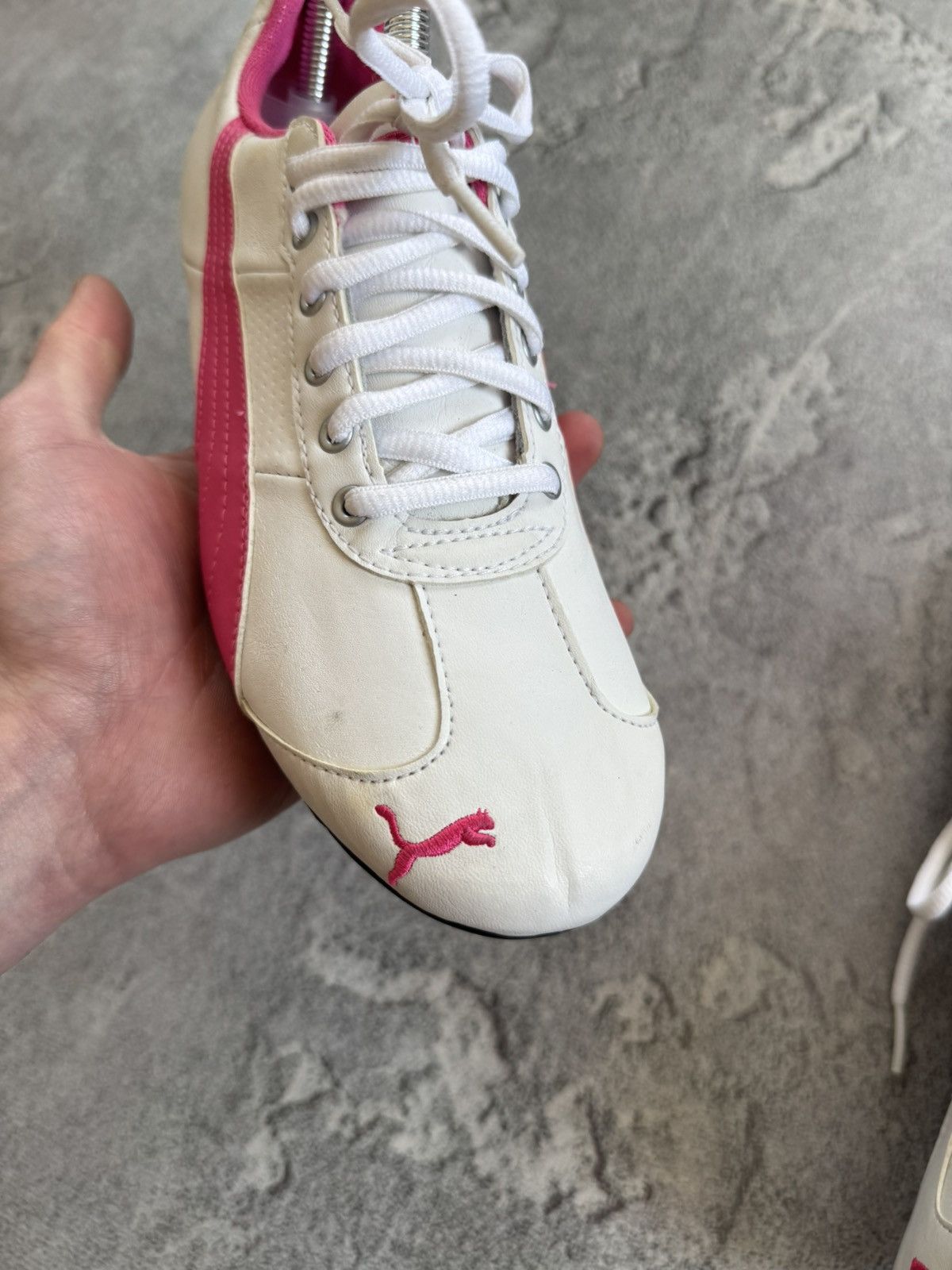 Puma Puma 39/EUR 25cm SpeedCat white & pink sneakers hi top shoes Size US 8.5 / IT 38.5 - 7 Thumbnail