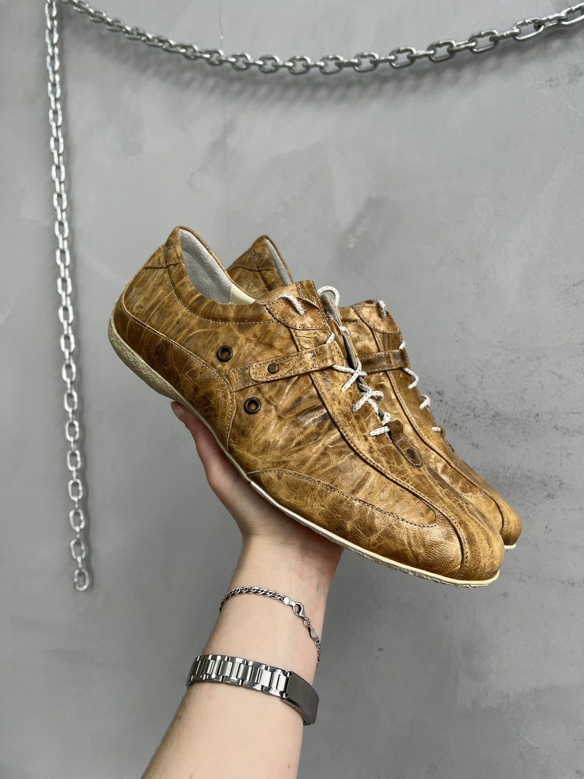 If Six Was Nine Low leather avant garde trainers y2k dirk bikkembergs style Size US 8.5 / EU 41-42 - 2 Thumbnail
