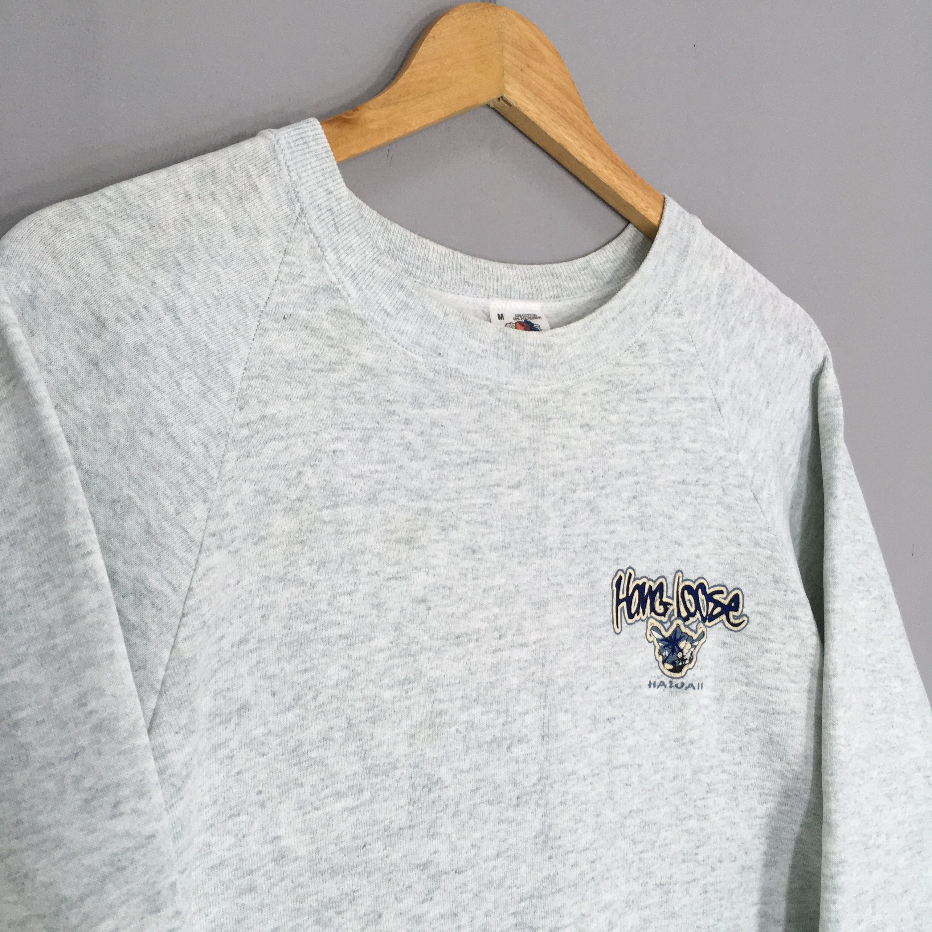 Fruit Of The Loom × Vintage Vintage 1990s Hang Loose Hawaii Sweatshirt Medium Size US M / EU 48-50 / 2 - 6 Thumbnail