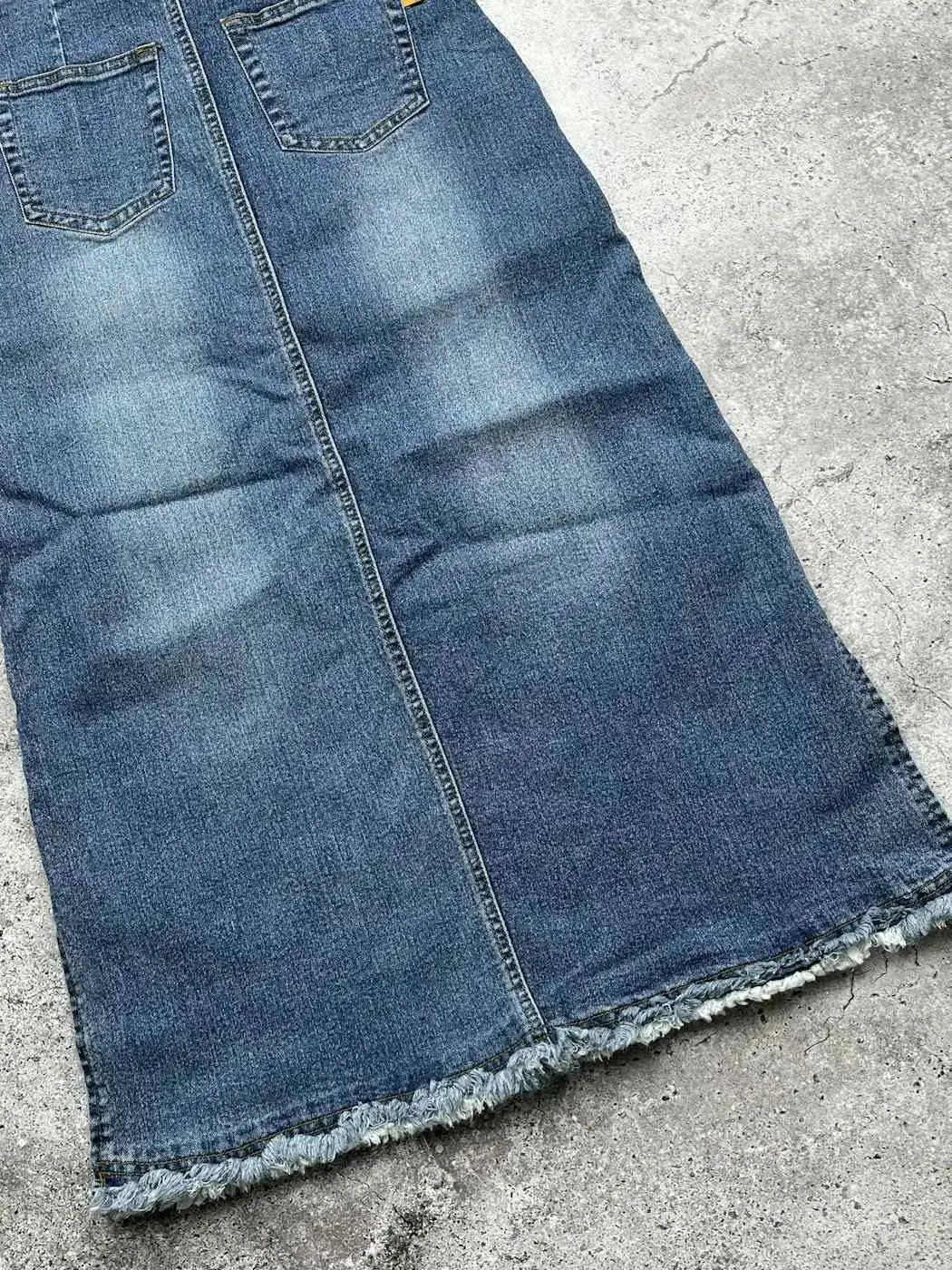 Japanese Brand Vintage Denim Maxi Skirt C451(V473)(E8) Size 26" / US 2 / IT 38 - 6 Thumbnail