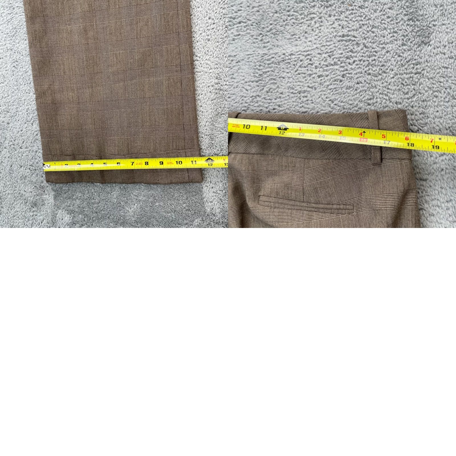Banana Republic Banana Republic Womens 14 Brown Plaid Flared Dress Pants Jackson Fit Classic Size 36" / US 14 / IT 50 - 8 Thumbnail
