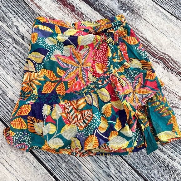 Cynthia Rowley Cynthia Rowley 100% Cotton Tropical Floral Multicolor Wrap R Size 30" / US 8 / IT 44 - 3 Thumbnail