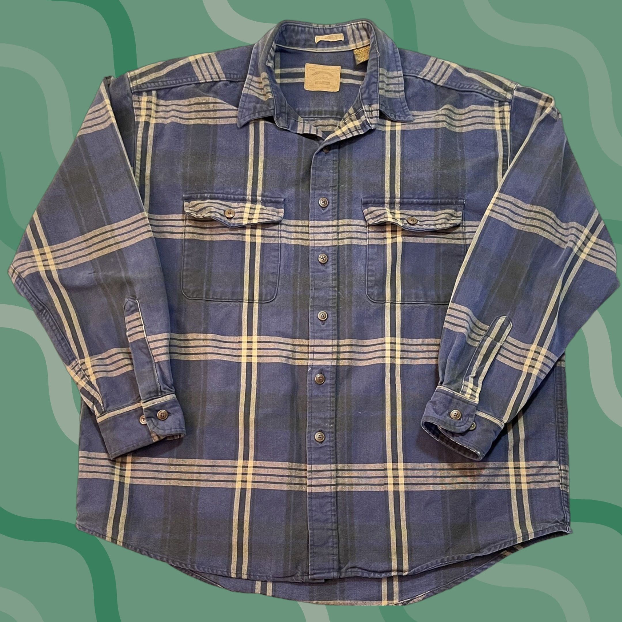 Vintage VINTAGE St. John's Bay Button-Down Shirt Outdoor Plaid Blue XL Men Size US XL / EU 56 / 4 - 1 Thumbnail