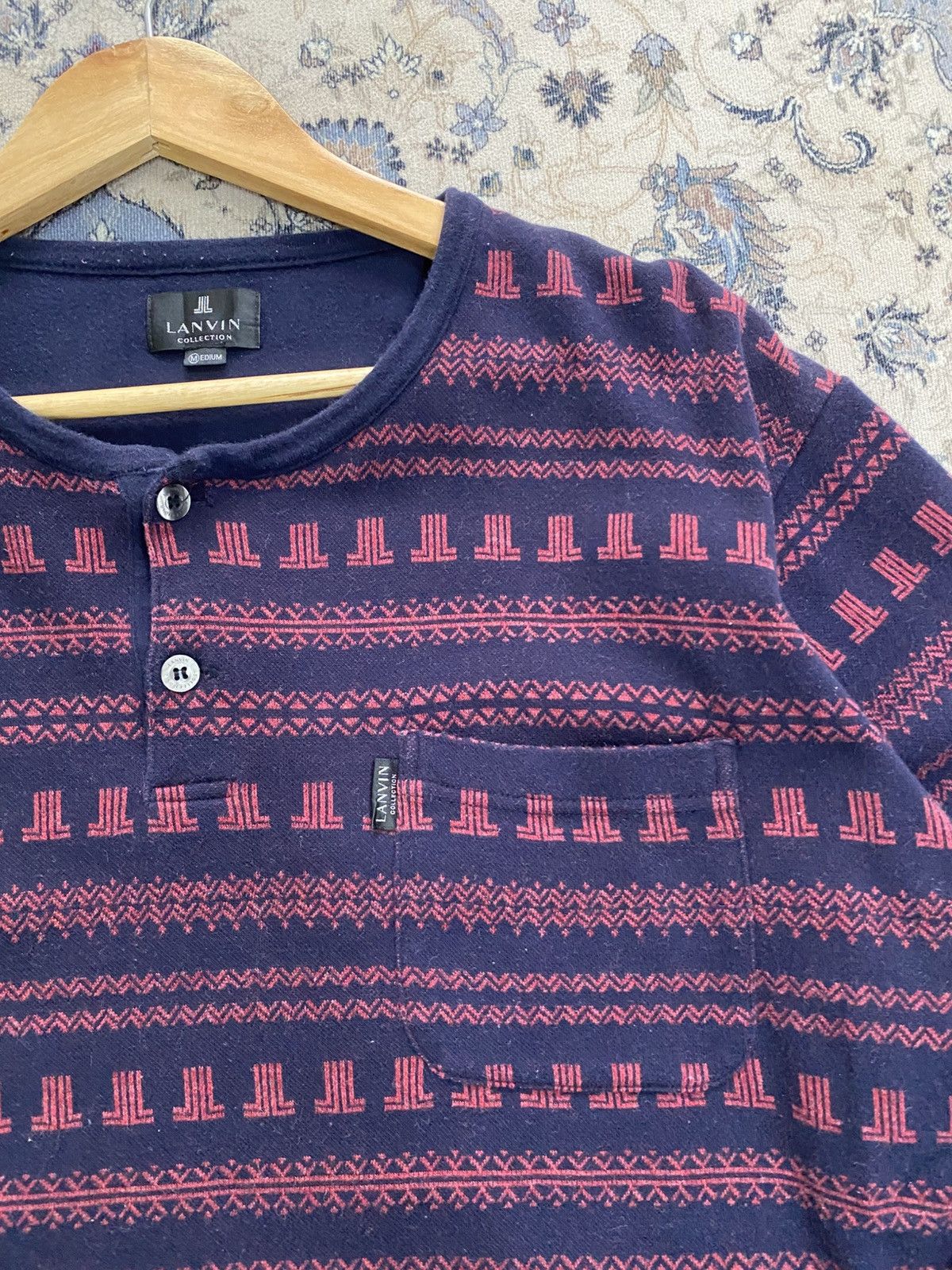 Lanvin VINTAGE LANVIN DESIGNER NATIVE LONGSLEEVE SHIRT HENLEY Size US M / EU 48-50 / 2 - 5 Thumbnail