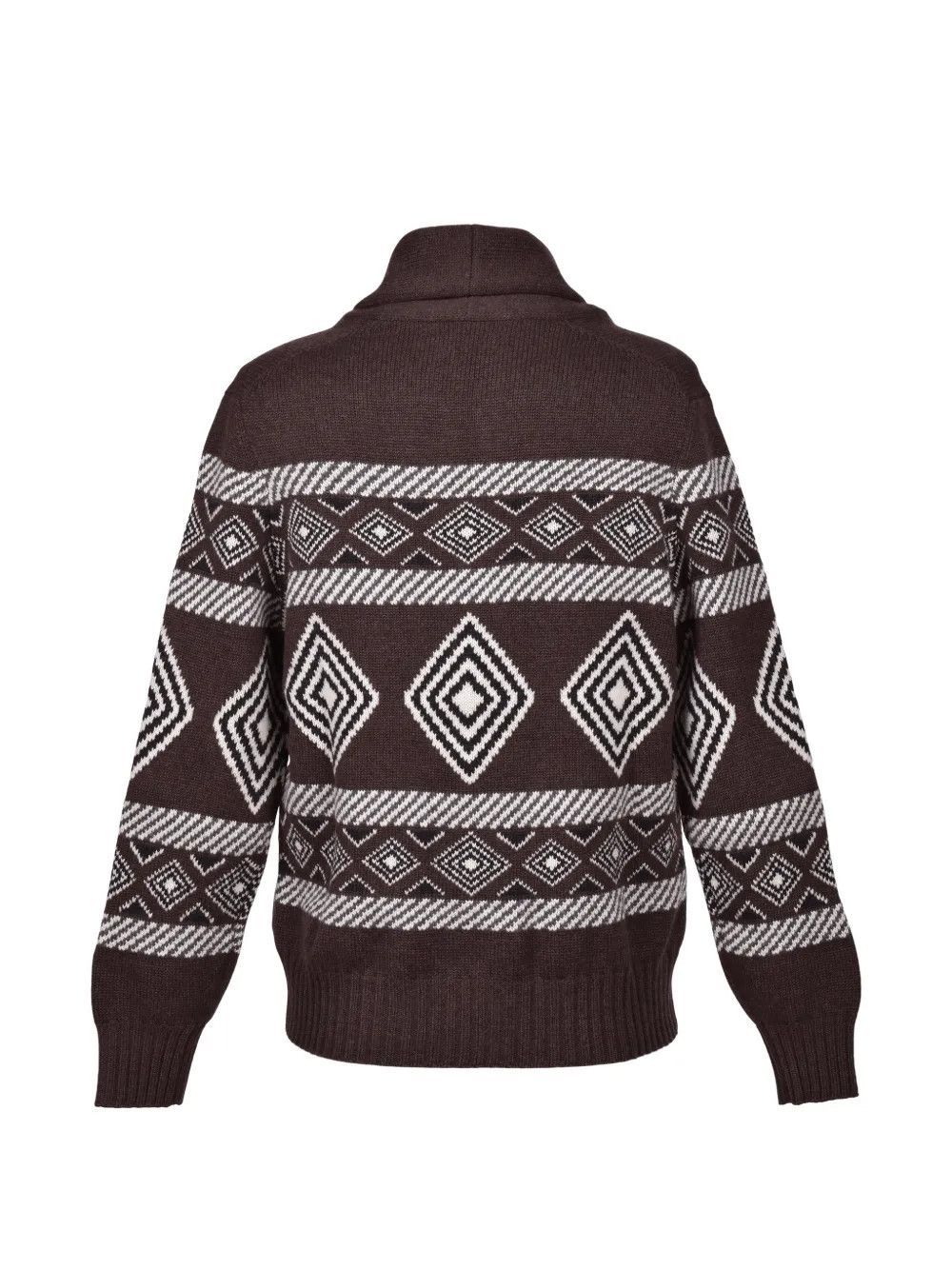 Brunello Cucinelli o1y0526 Cashmere Blend Sweater in Dark Brown/White Size US M / EU 48-50 / 2 - 2 Thumbnail