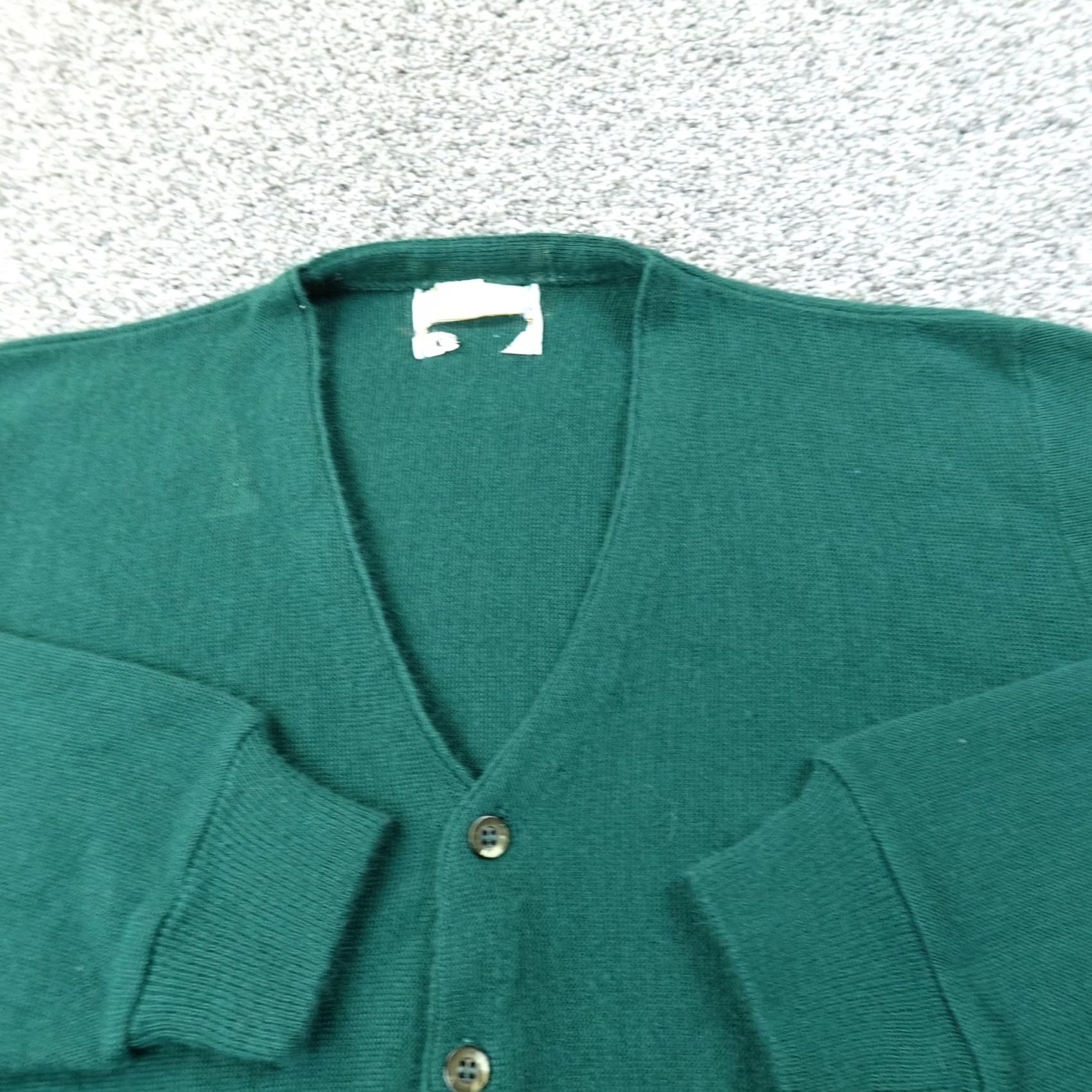 Vintage VINTAGE Kings Road Cardigan Sweater Mens L Green Acrylic V-Neck Knit Pockets Tight-Knit Size US L / EU 52-54 / 3 - 3 Thumbnail