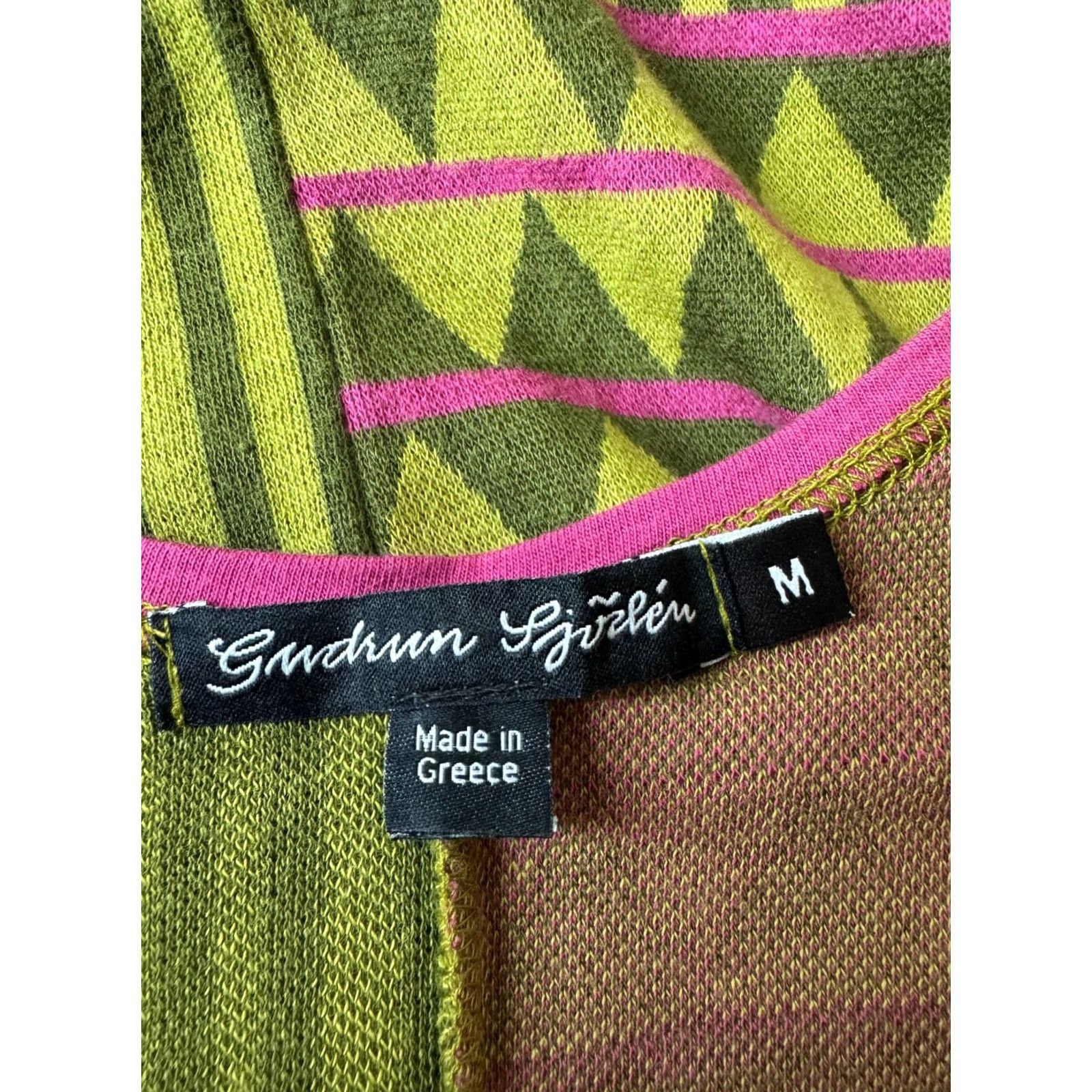 Vintage Gudrun Sjoden womens green cotton Dress Size M Size M / US 6-8 / IT 42-44 - 4 Thumbnail