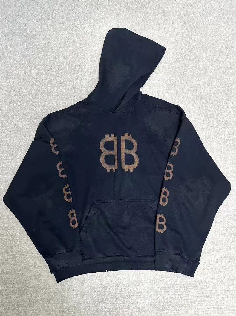 Balenciaga Balenciaga 23 FW Mud Dye Bitcoin Sabotage Hoodie 2503-Nexta Size US XXL / EU 58 / 5 - 1 Thumbnail