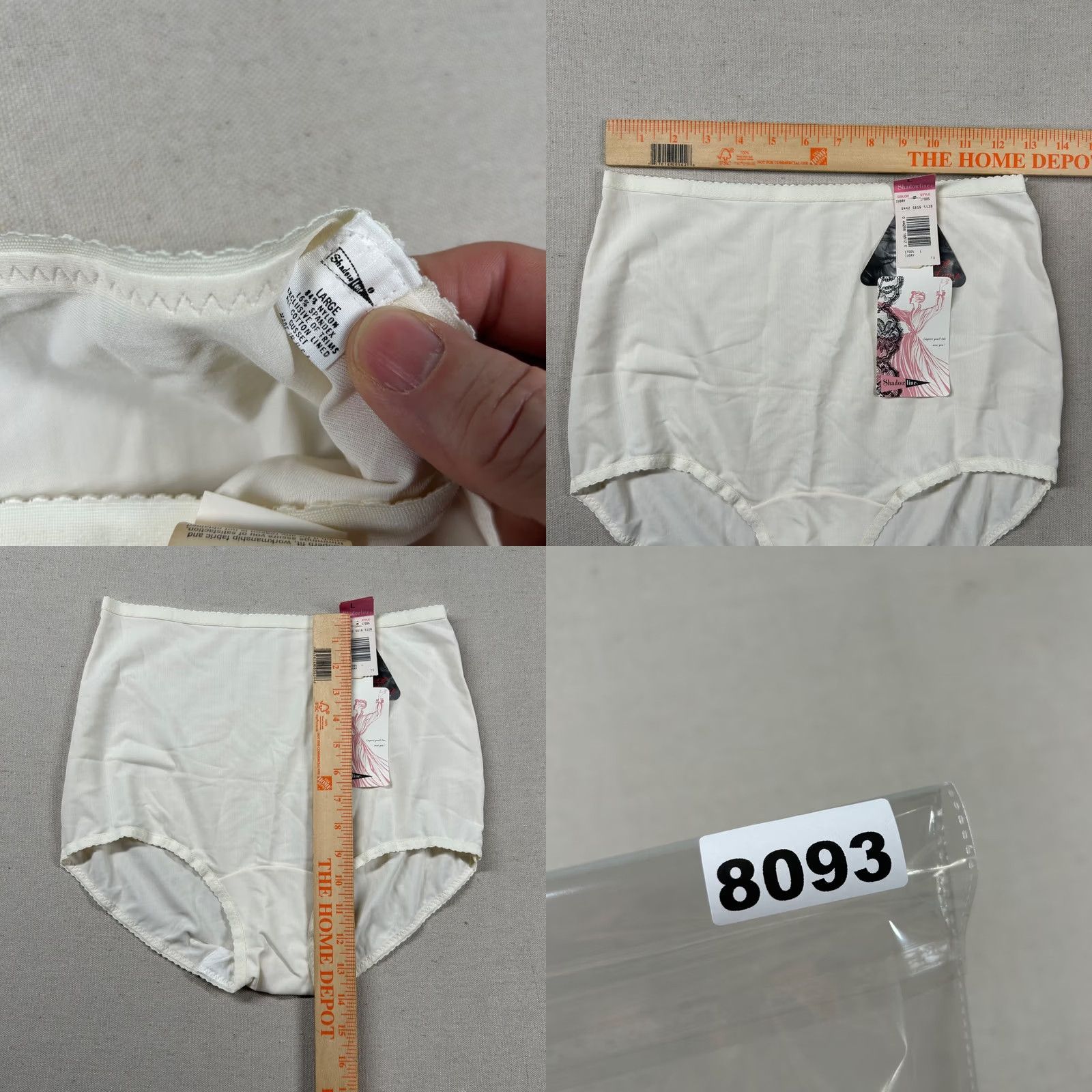 Vintage VINTAGE Shadowline Lingerie Womens L Nylon Lycra Ultralight Granny Panty 70s 80s Ivory Size 36" / US 14 / IT 50 - 8 Thumbnail