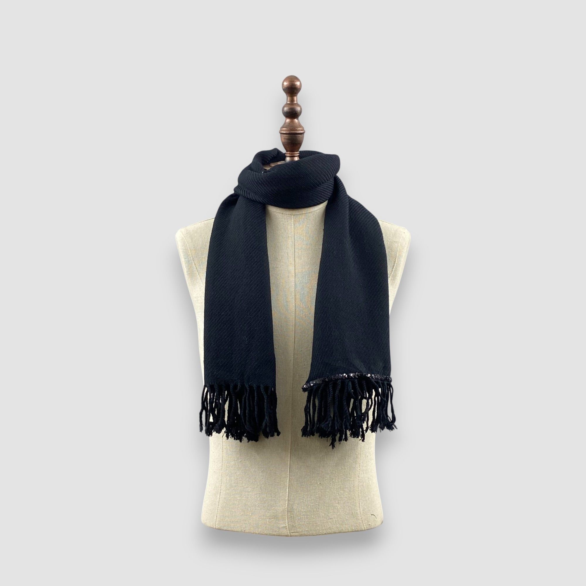 Japanese Brand Vintage Trend Trad Scarf Muffler Wool Wraps Babuskha Scarves Size ONE SIZE - 2 Thumbnail