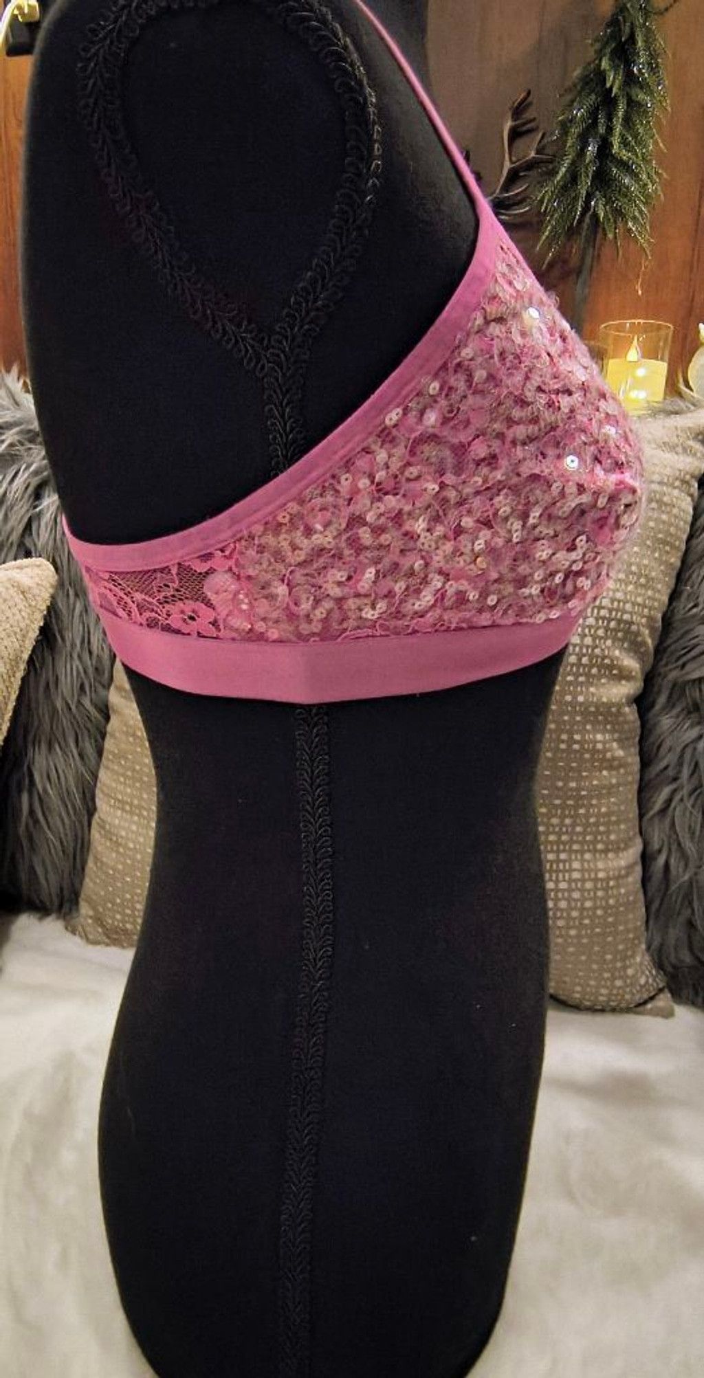 Pink × Victoria's Secret PINK by Victoria's Secret Sequined Bralette Size ONE SIZE - 2 Thumbnail