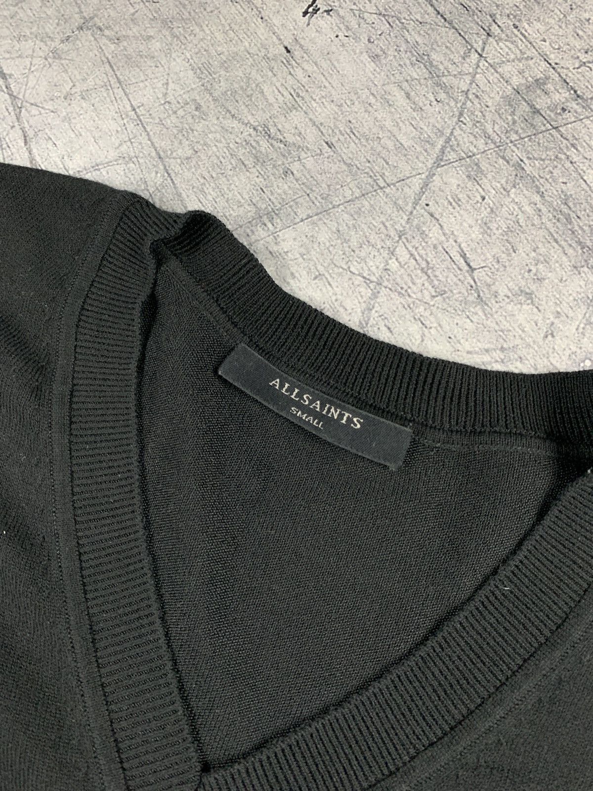 Allsaints Designer AllSaints V-Neck Sweater Black Alda Panel Luxury Size S / US 4 / IT 40 - 5 Thumbnail