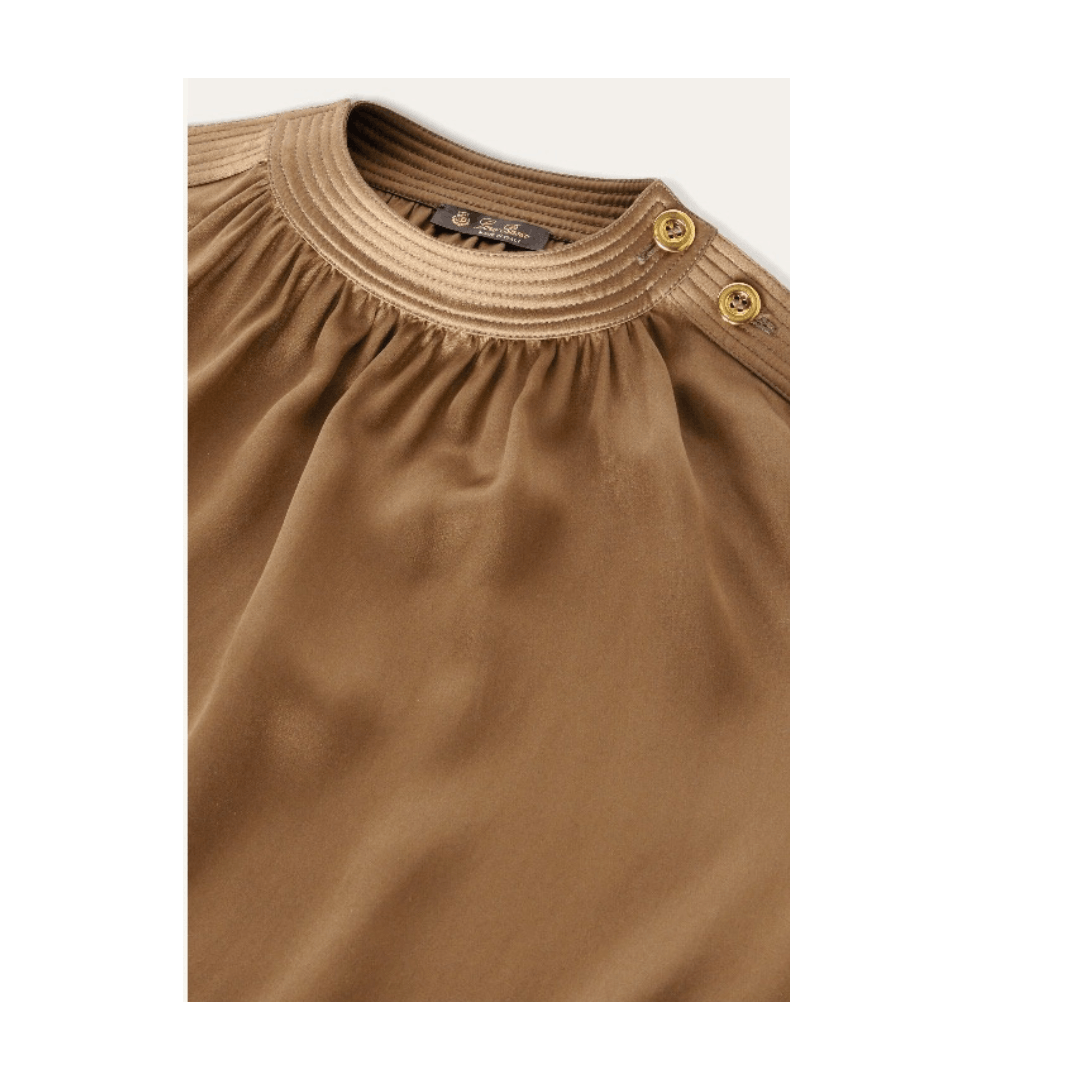 Loro Piana o1srvl11e1224 Cam Josephine Blouse in Brown Size XS / US 0-2 / IT 36-38 - 3 Thumbnail