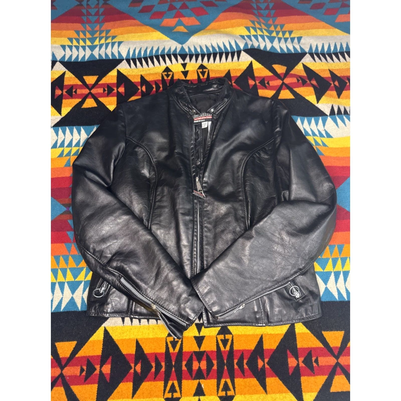 Brooks Brooks Leather Made In USA Cafe Racer Black Moto Motorcycle Jacket Men’s Sz 40 Mens Leather Jacket Black Cafe Racer Motorcycle Size US XXS / EU 40 - 3 Thumbnail