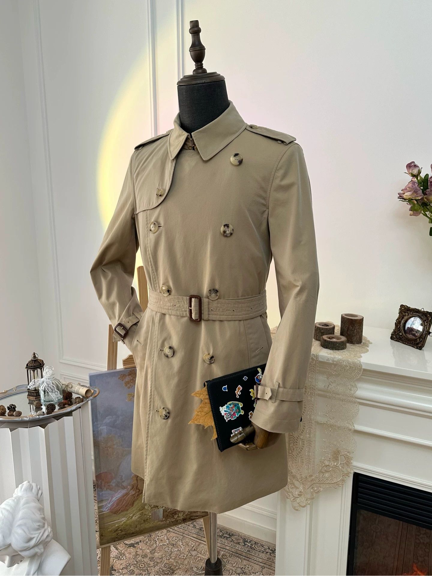 Burberry BURBERRY Chelsea Double Breasted Trench Coat Men's Khaki Size US M / EU 48-50 / 2 - 4 Thumbnail