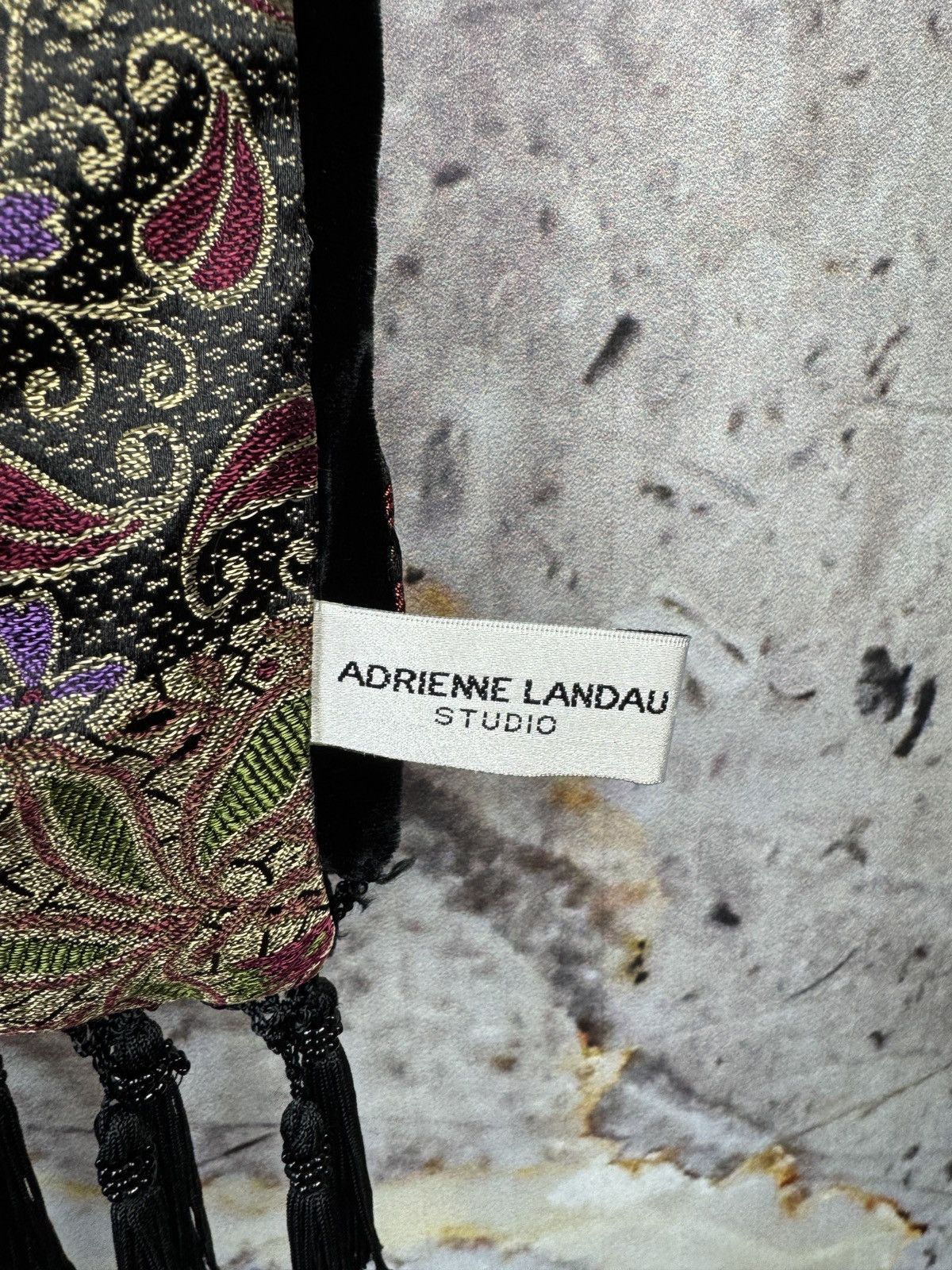 Other Adrienne Landau Patchwork Silk Blend Scarf Fringe Wrap Size ONE SIZE - 5 Thumbnail