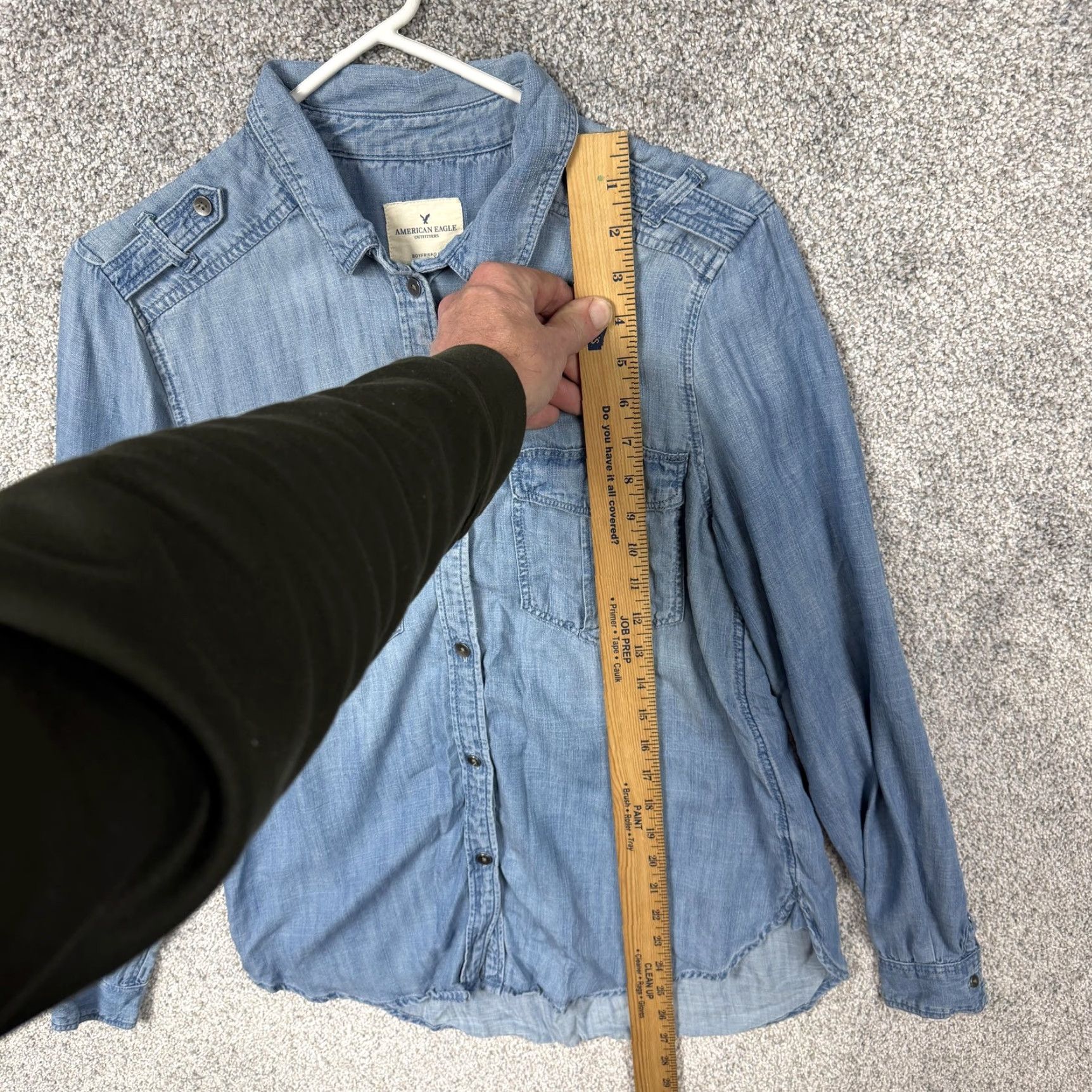 American Eagle Outfitters American Eagle Outfitters Shirt Womens S Blue Denim Boyfriend Fit Chambray Coastal Western Size S / US 4 / IT 40 - 2 Thumbnail